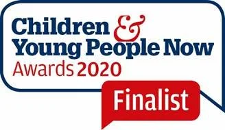 Logo for the Children & Young People Now Awards 2020, indicating a finalist status.