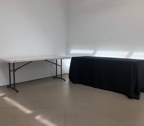6ft Folding Table (2)  with Black Linen  
6’W x 30”D x 29”T