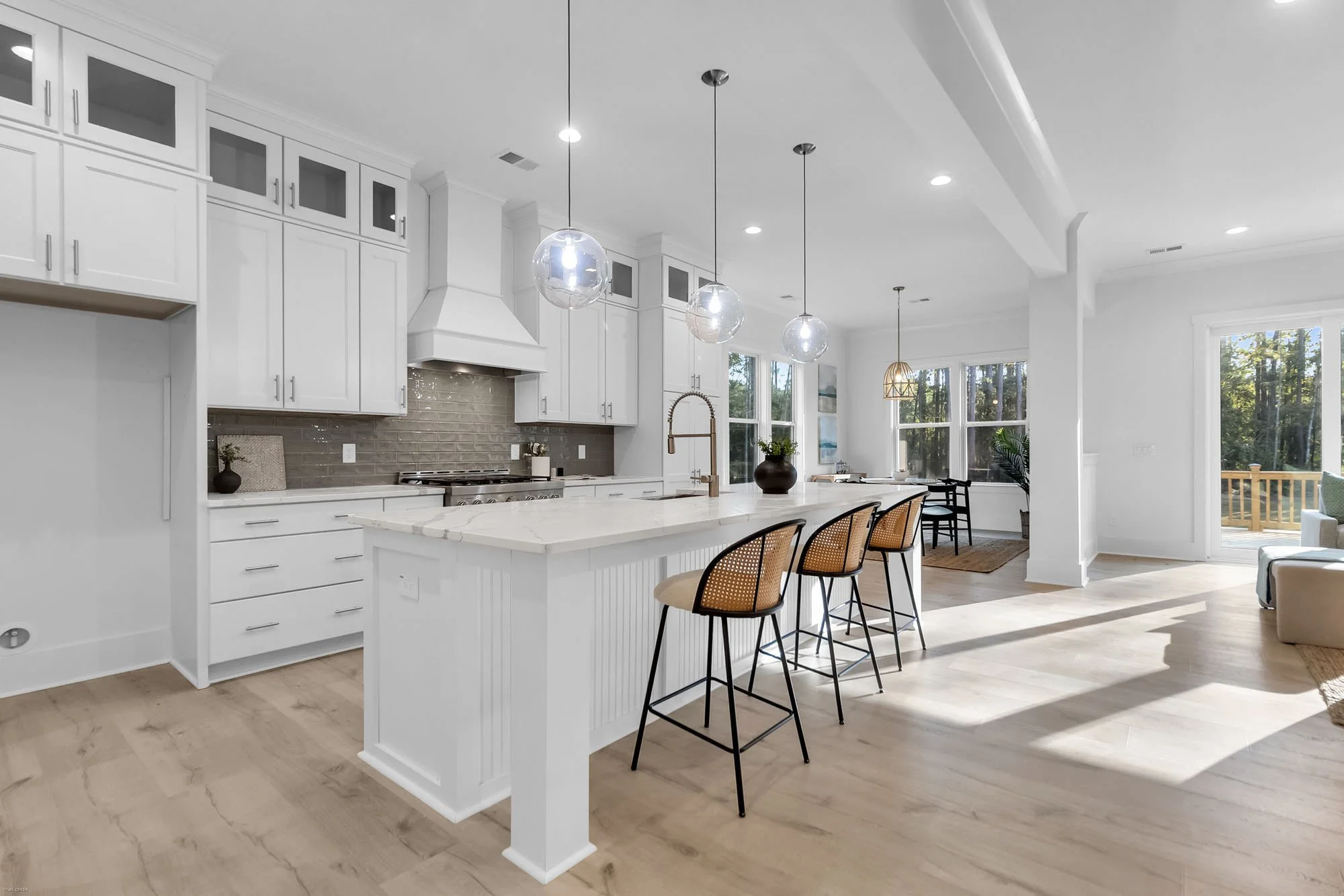 kitchen island with bar stools - home staging mistakes