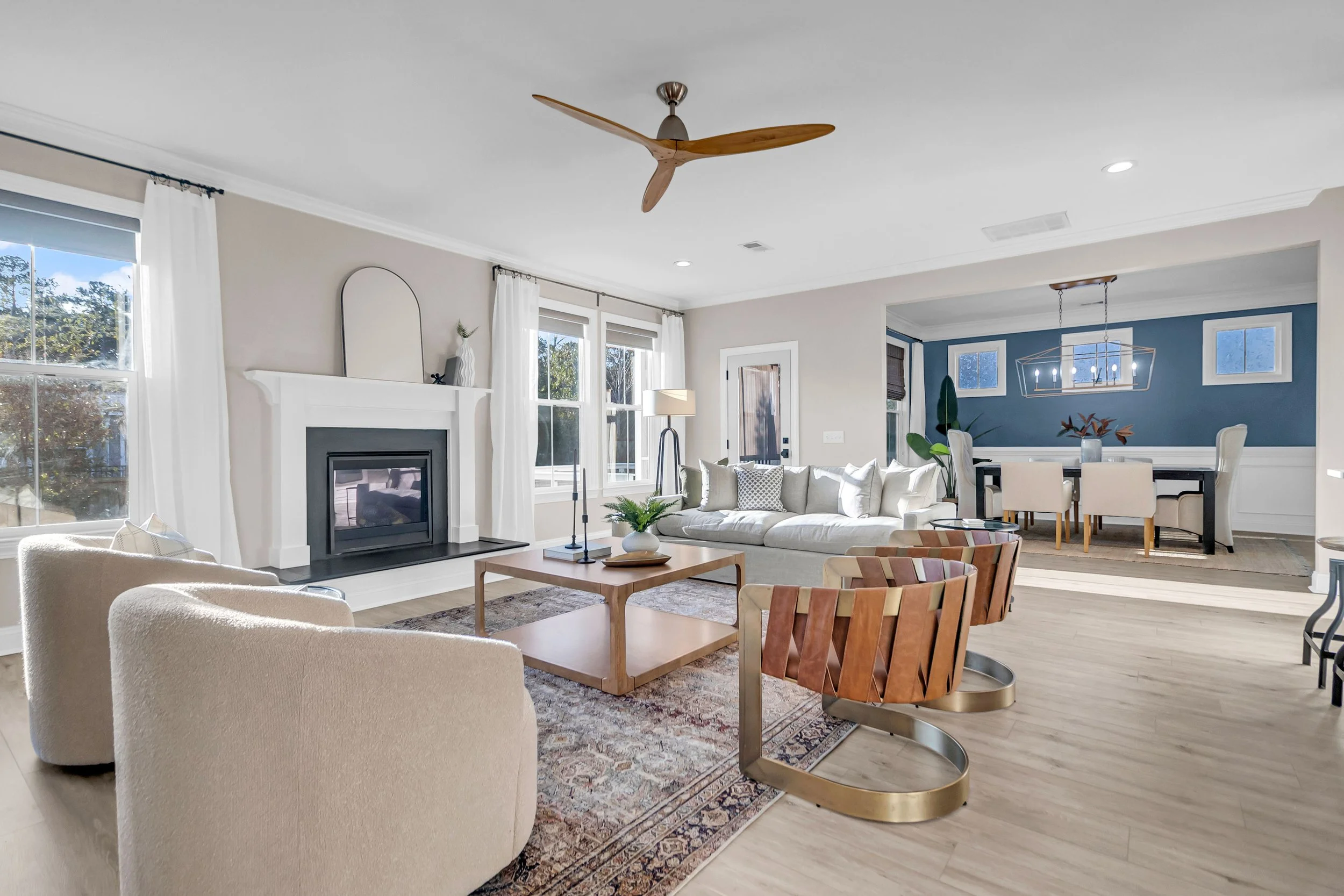 beautifully decorated room - living room staging charleston