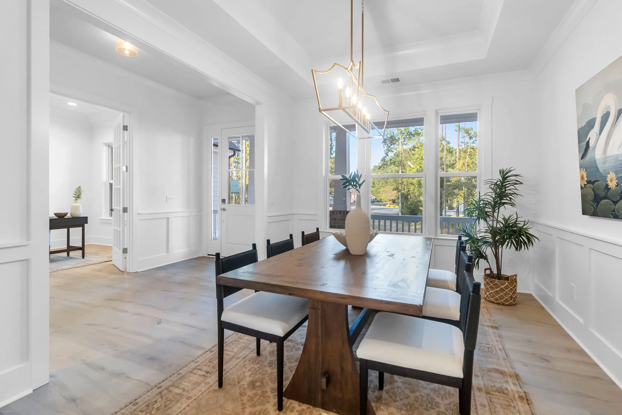 side view of dining room