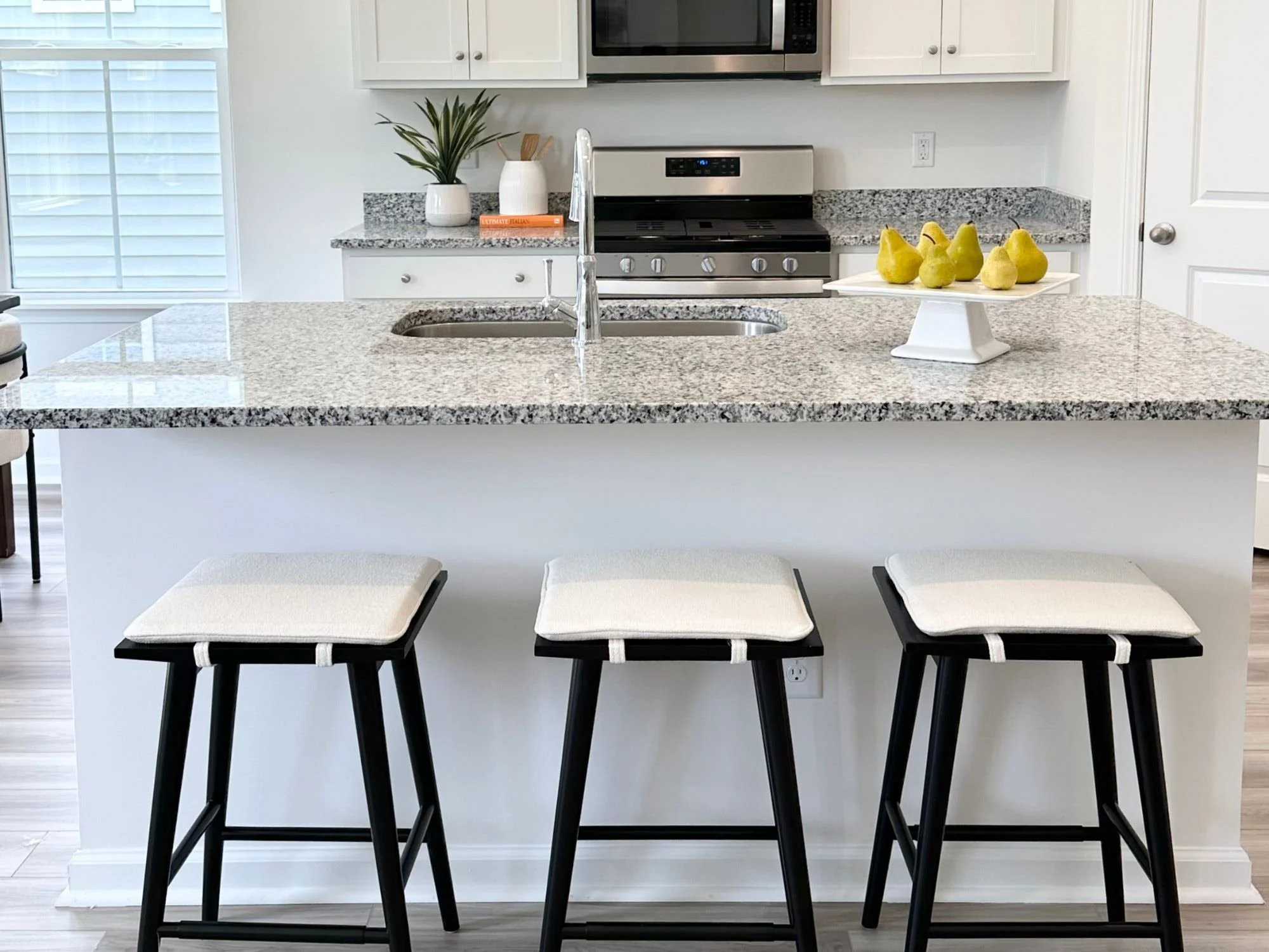 tray with pear as decor in kitchen - staging a kitchen charleston, SC