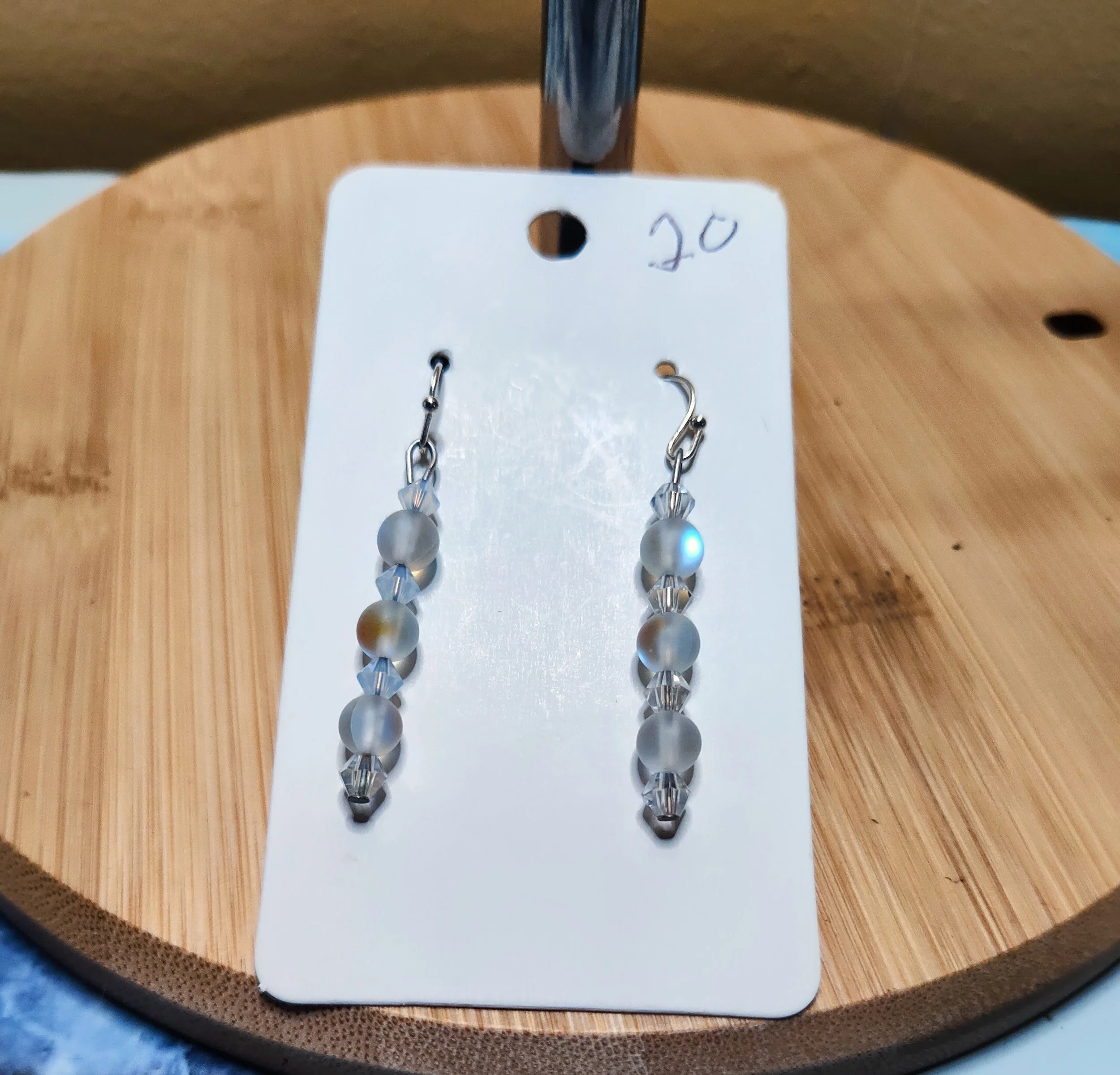 1.5" RAINBOW MOONSTONE EARRINGS