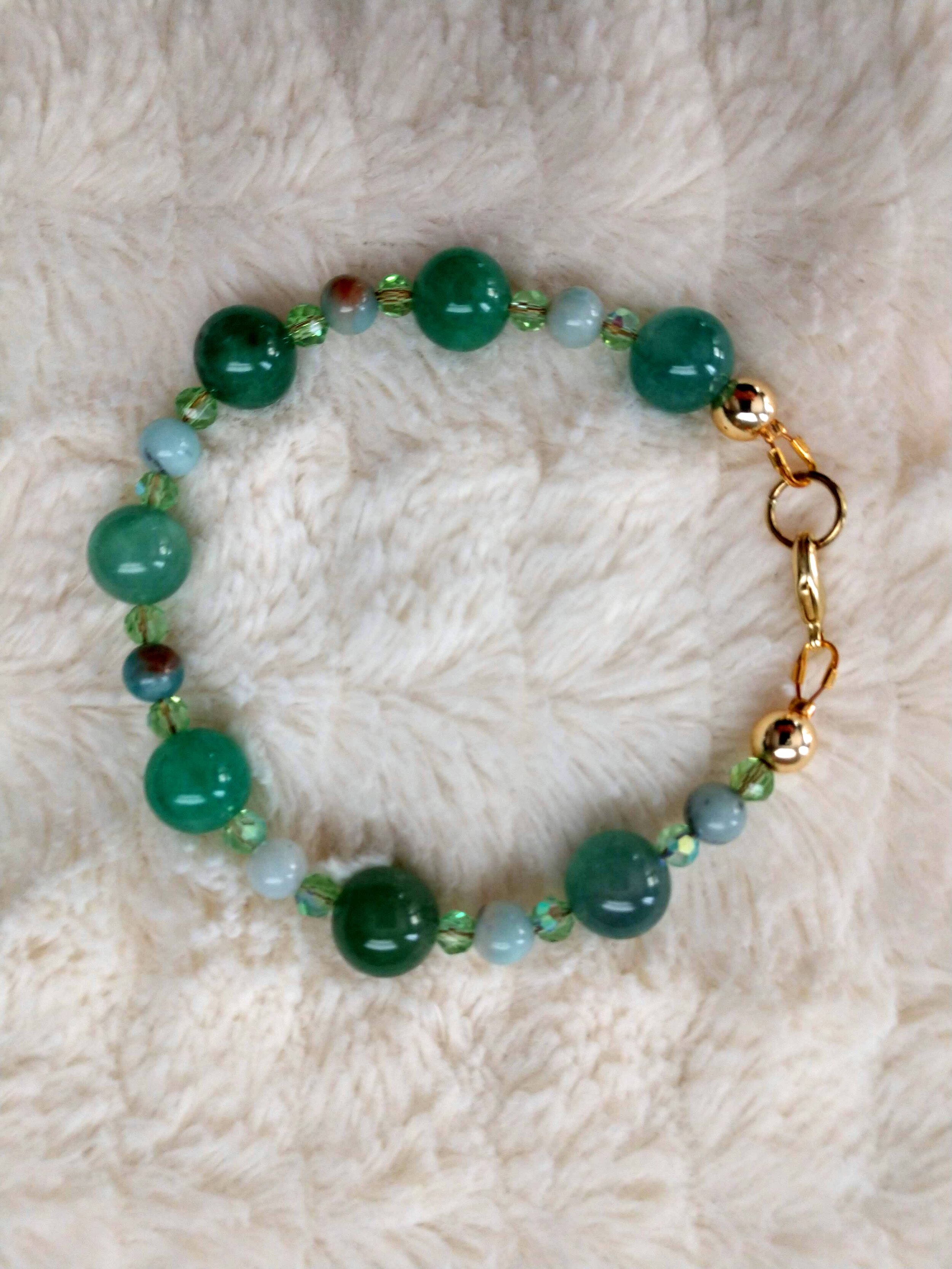 AVENTURINE AND AMAZONITE BRACELET