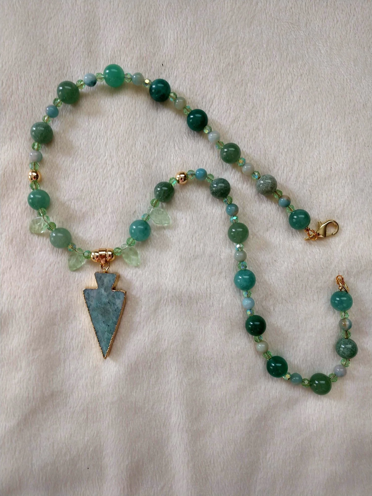 AVENTURINE AND AMAZONITE NECKLACE$42.00