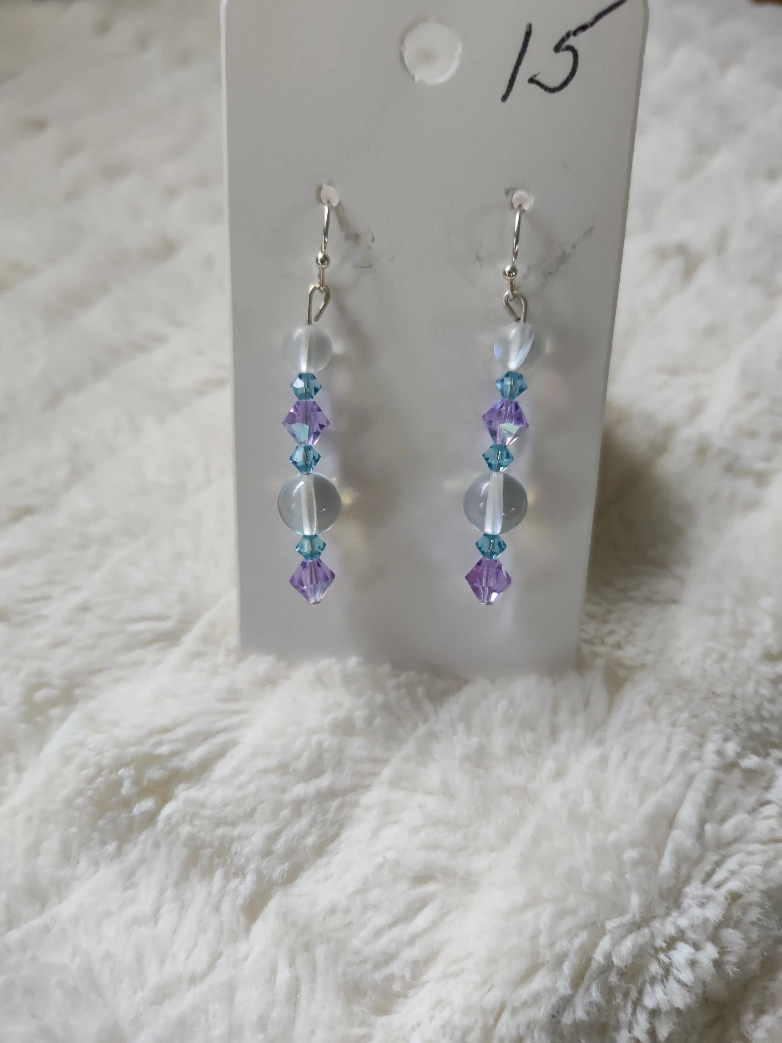 QUARTZ AND CRYSTAL 1.5" EARRINGS