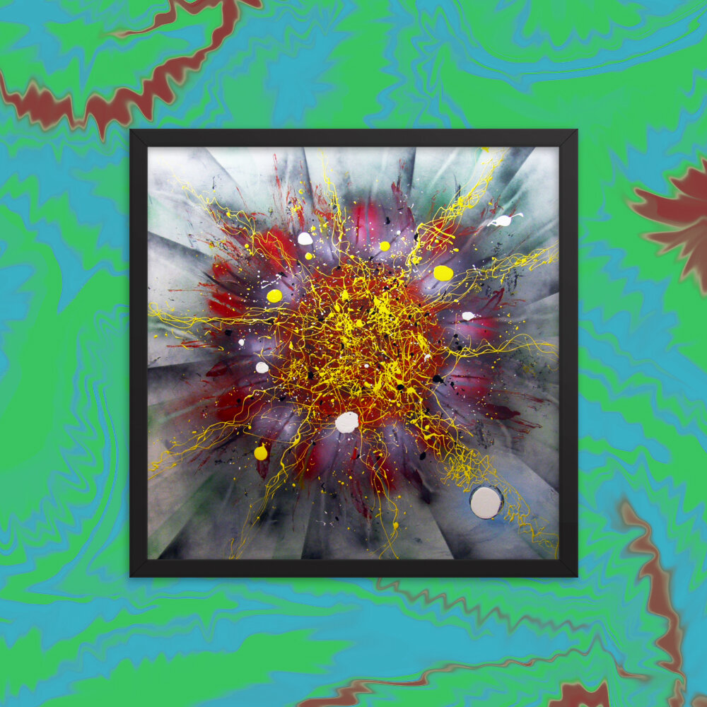 Abstract explosion framed photo