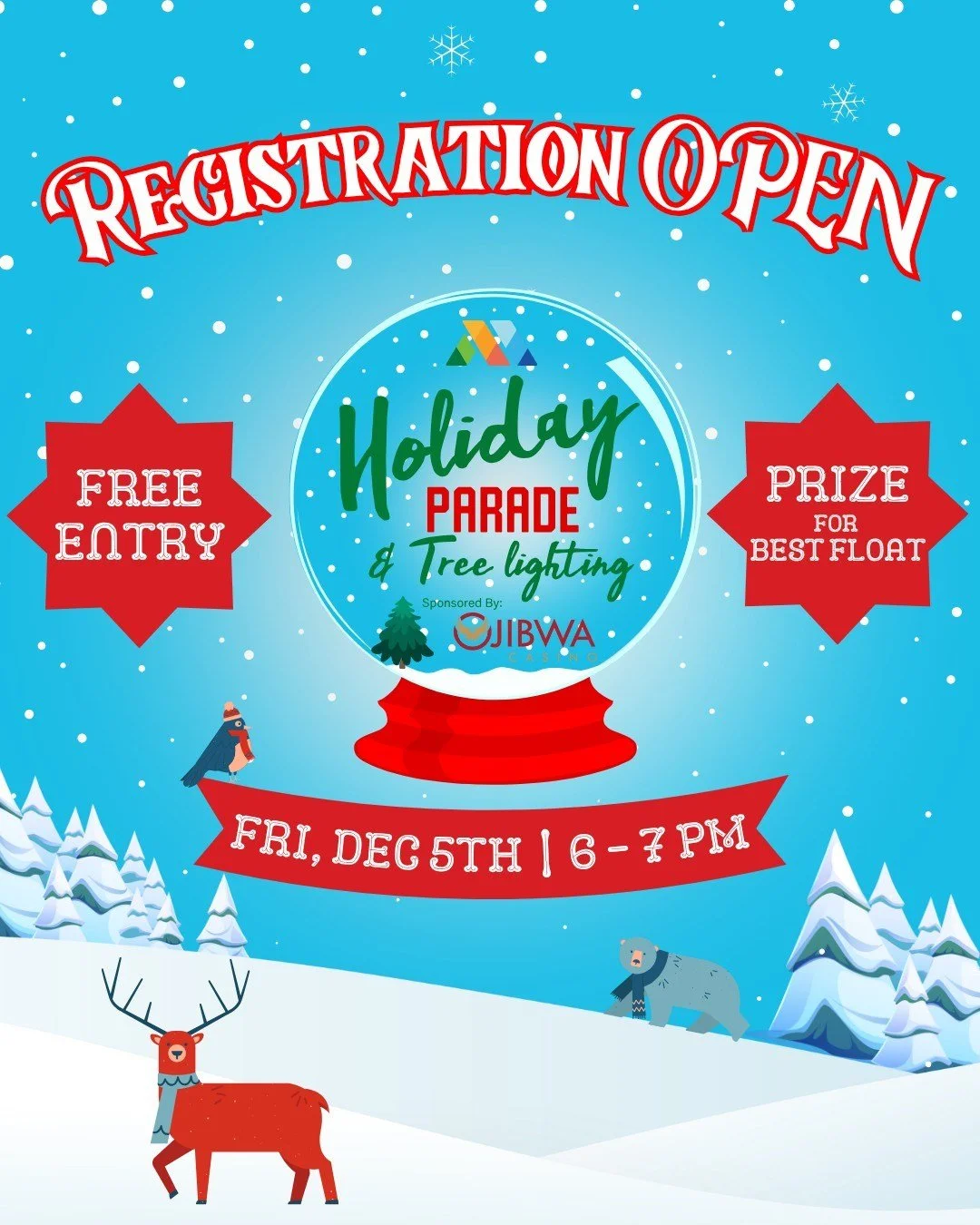 🎄 The Marquette Holiday Parade Registration is Now Open! 🎄

Be part of the magic in Downtown Marquette as we celebrate the 15th Annual Holiday Parade on Friday, December 5! Registration is free and open to the public, plus the float that earns the 