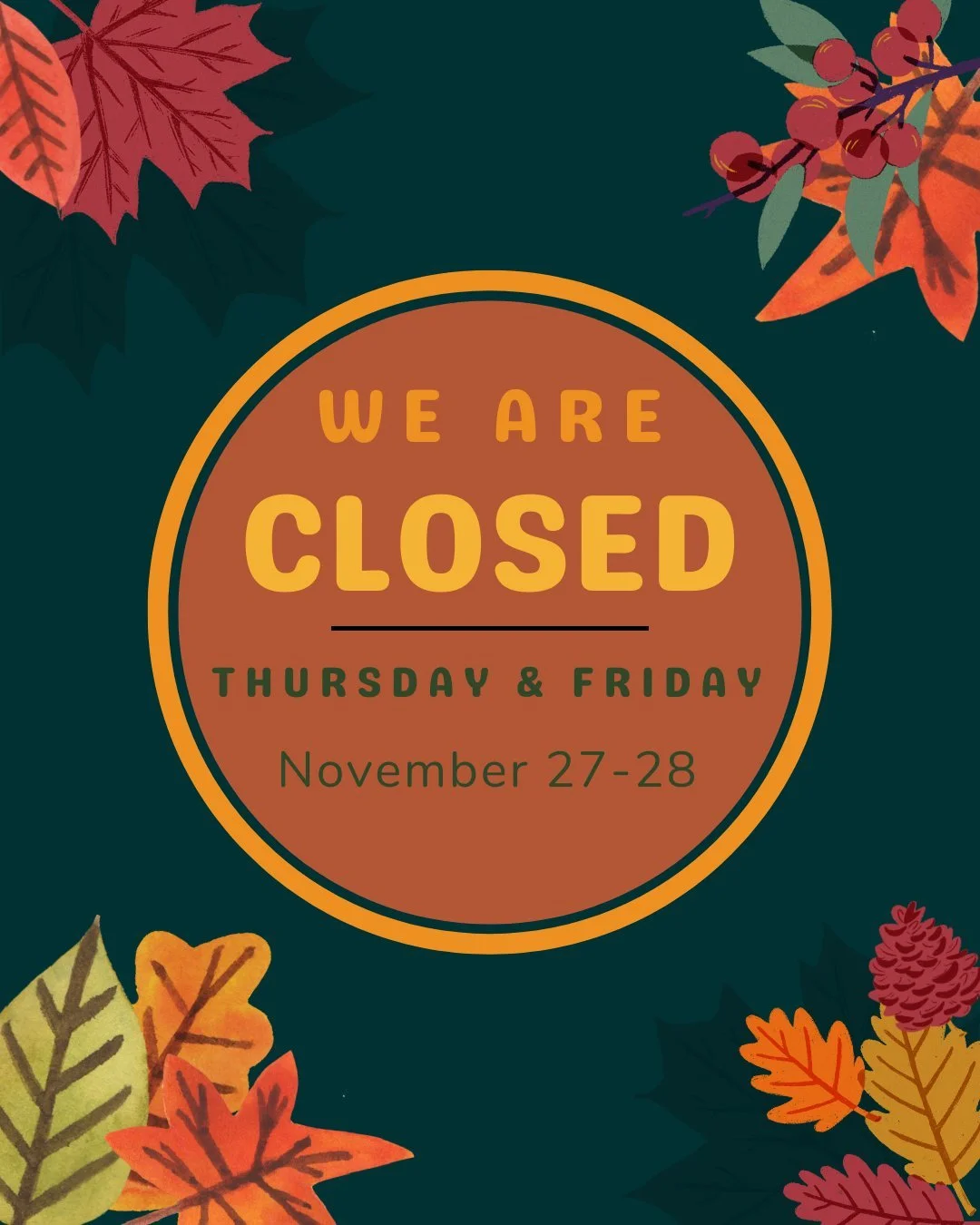 The MDDA office will be closed for Thanksgiving on Thursday and Friday, November 27&ndash;28.
We will resume our regular business hours on Monday, December 1.

We hope you have a safe and enjoyable holiday! 🦃