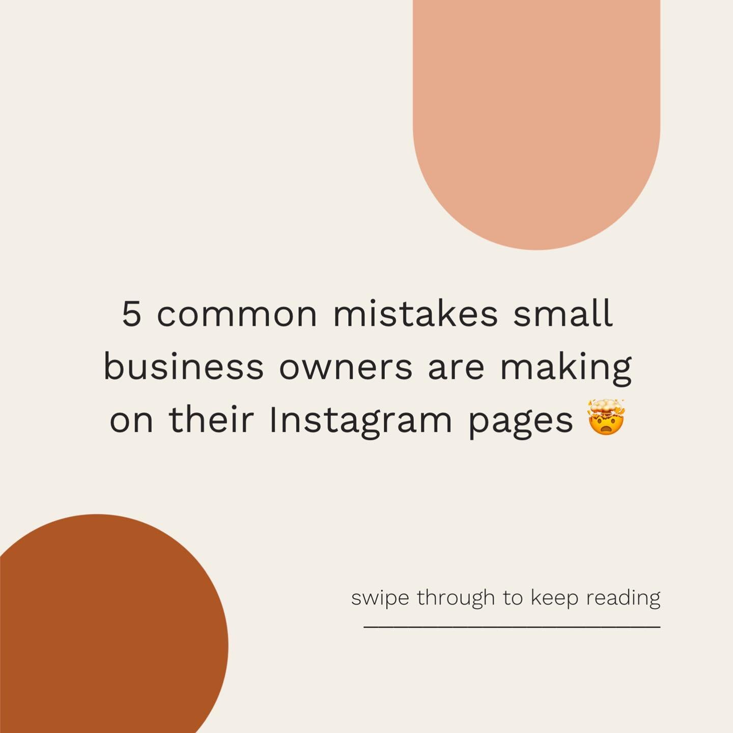 Here are 5 common mistakes small business owners are making on their Instagram pages 🤯⁣
⁣
If you&rsquo;re making any of these mistakes, it's time to step up your game and get your customers to come back to you 💯⁣
⁣
❌You&rsquo;re not utilizing hasht