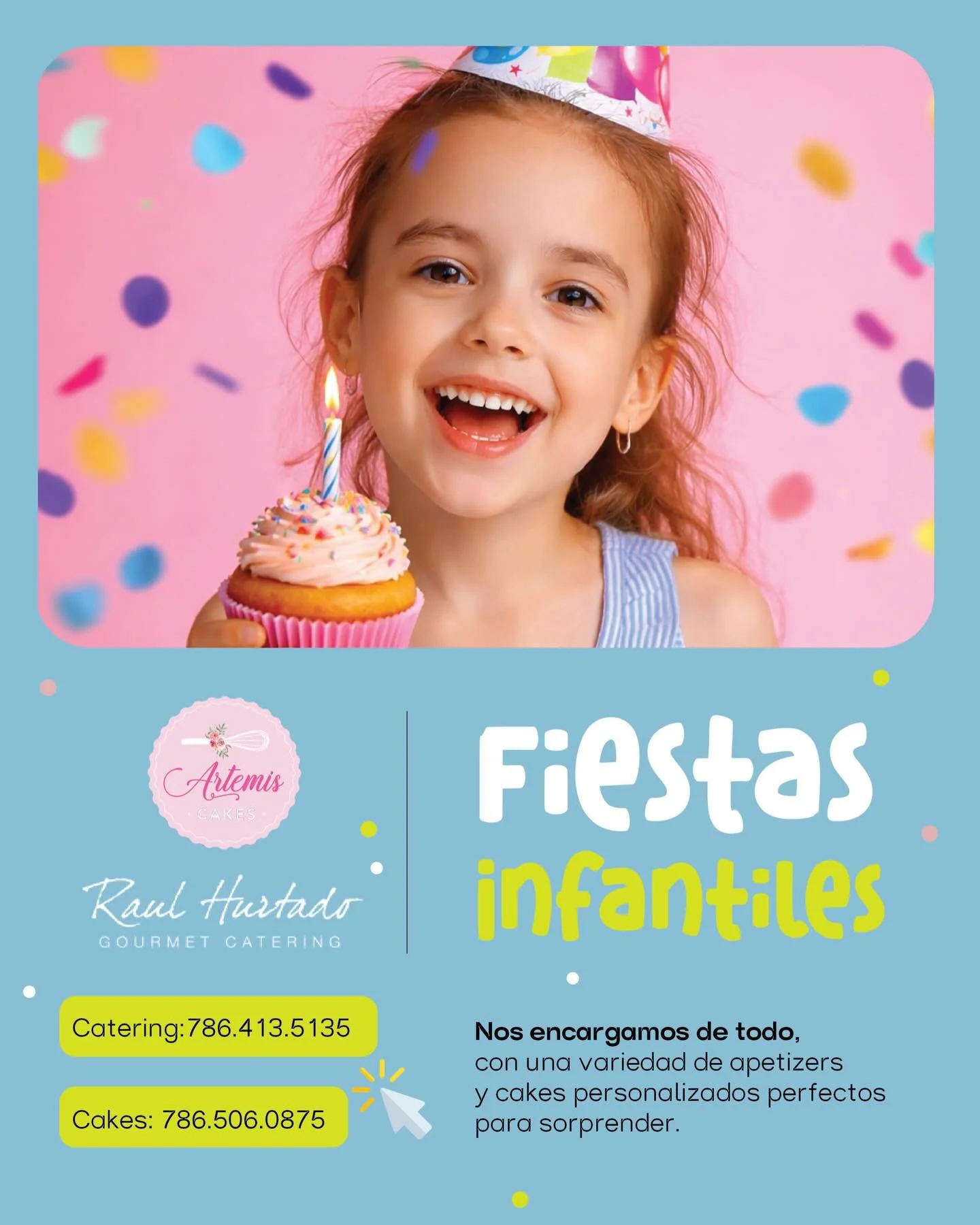 &iquest;Planeando una fiesta infantil? &iexcl;Check! ✅
Ya no tienes que buscar por separado. Ahora tienes:
&bull; 🥨 Catering gourmet para peque&ntilde;os invitados.
&bull; 🍰 Cakes de dise&ntilde;o &uacute;nicos en Miami.
Hacemos que tu celebraci&oa