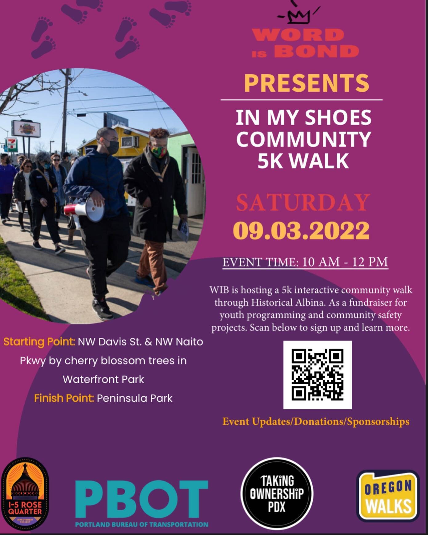 This Saturday we are sponsoring a 5k walk through the Albina neighborhood. @wordisbondpdx presents &ldquo;In My Shoes&rdquo; a walk to promote Black stories, health and wellness, and future Albina that includes Black excellence!

Register for the wal