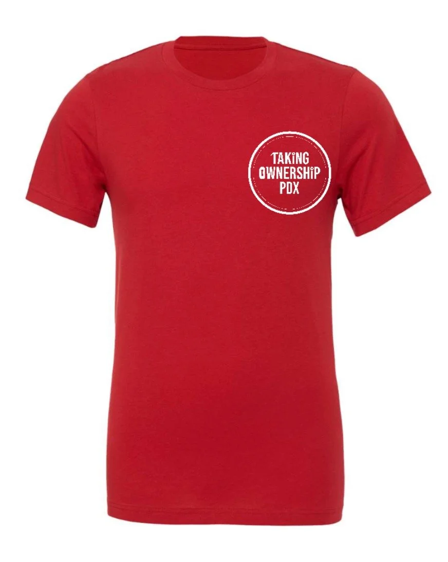 image of plain red shirt with TO PDX tshirt