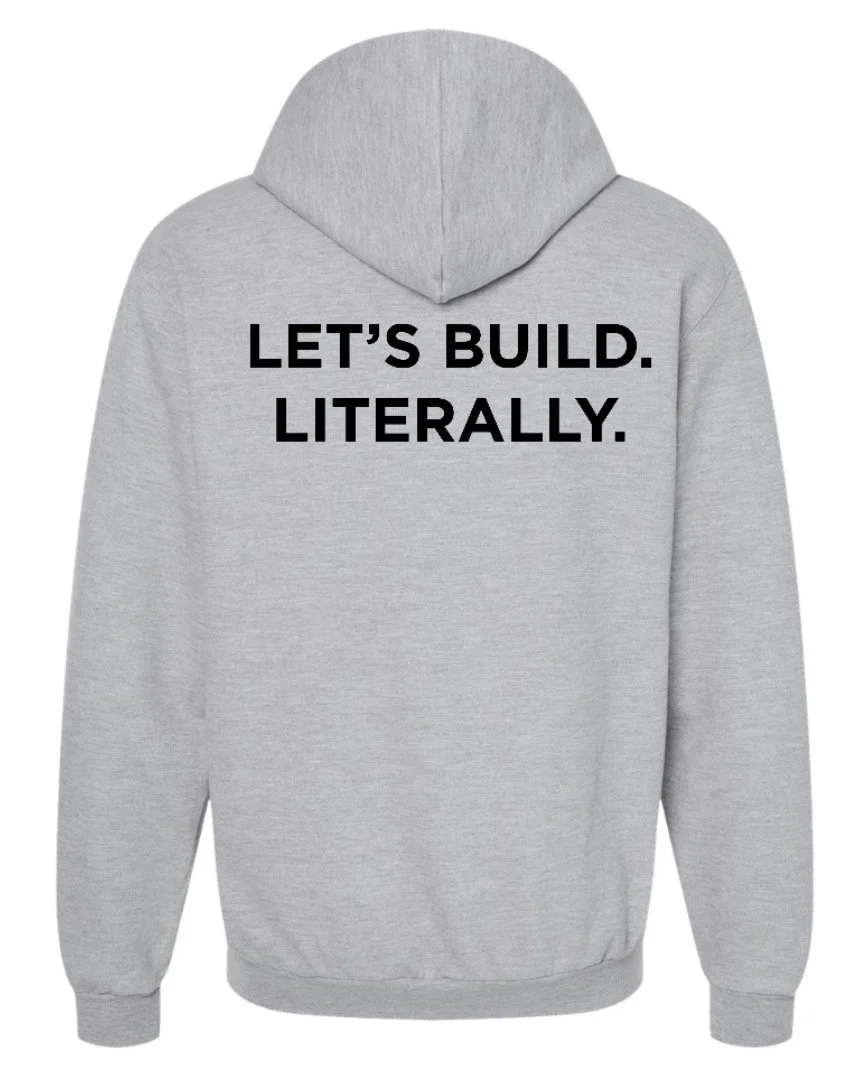 image of plain gray hoodie sweatshirt with TO PDX tshirt