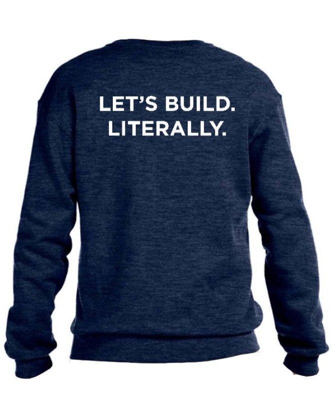 image of plain blue sweatshirt with TO PDX tshirt