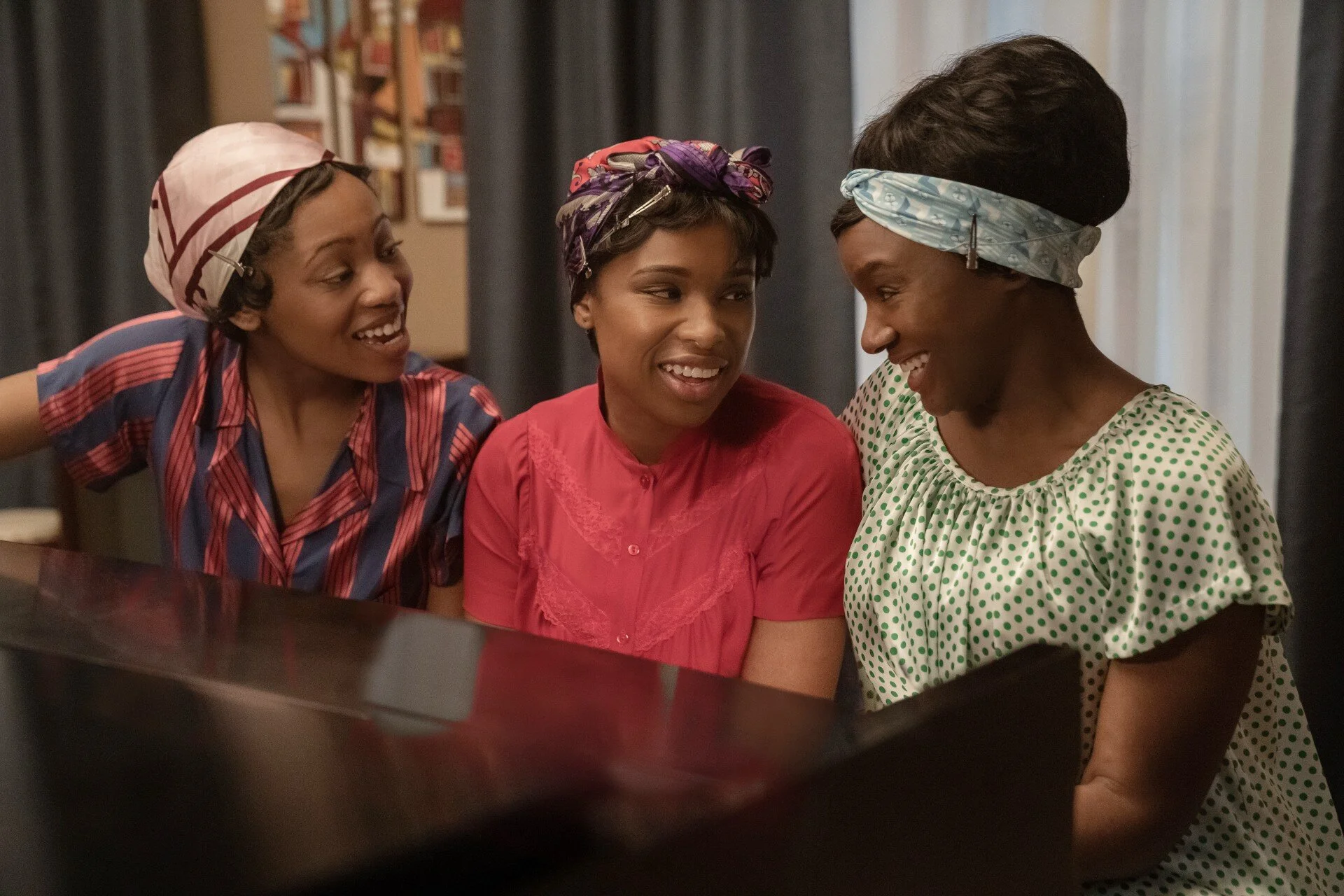 Respect - Hailey Kilgore as Carolyn Franklin, Jennifer Hudson as Aretha Franklin and Saycon Sengbloh as Erma Franklin.jpg