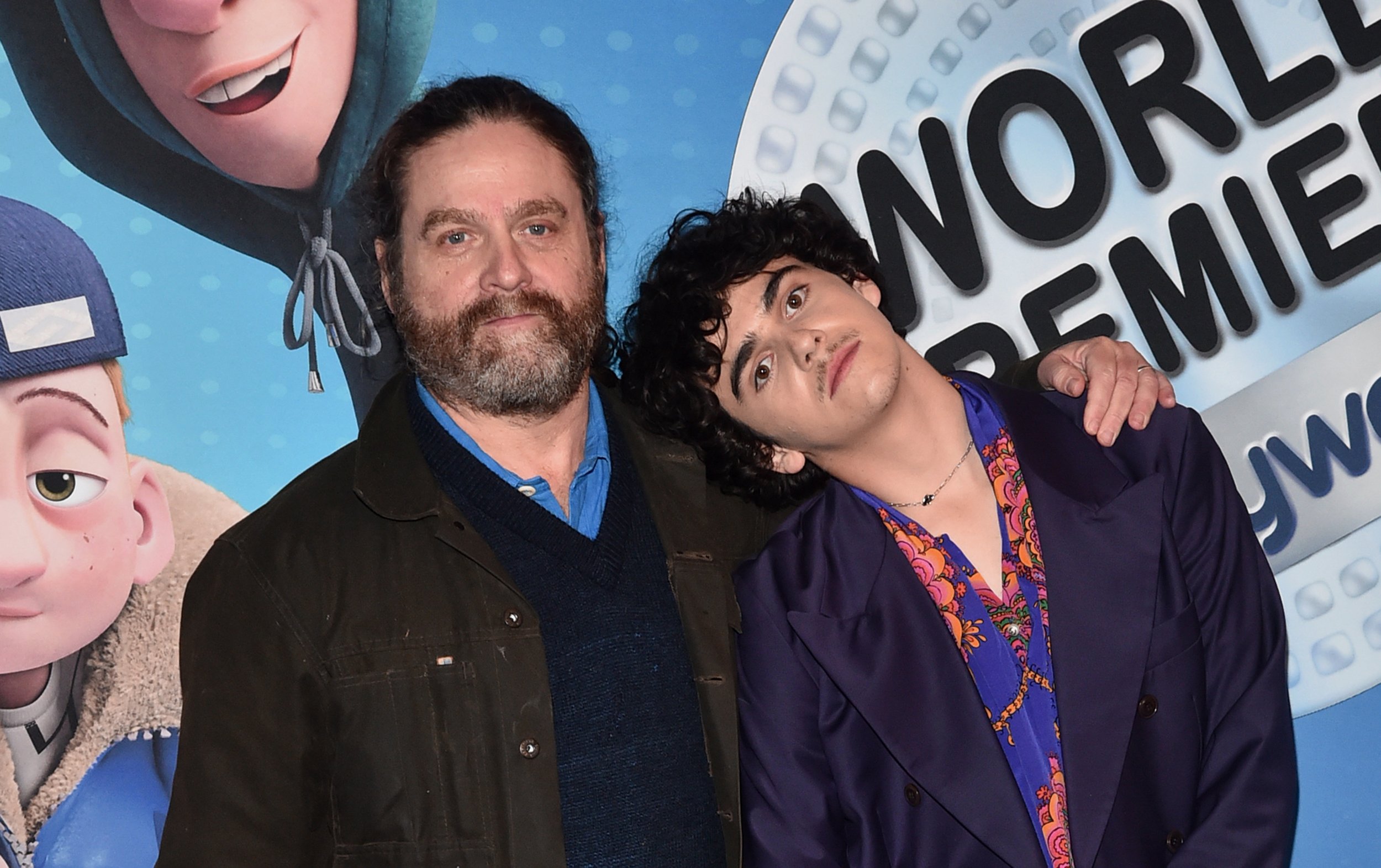 Zach Galifianakis and Jack Dylan Baker at Ron's Gone Wrong premiere.JPG