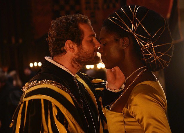 Mark Stanley as Henry VIII and Jodie Turner-Smith as Anne Boleyn.jpg