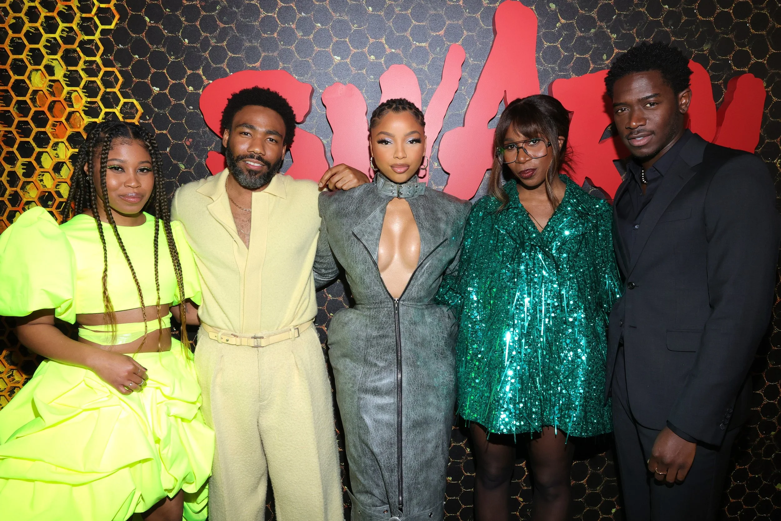 Swarm - Dominique Fishback, Donald Glover, Chloe Bailey, Janine Nabers, and Damson Idris.JPG