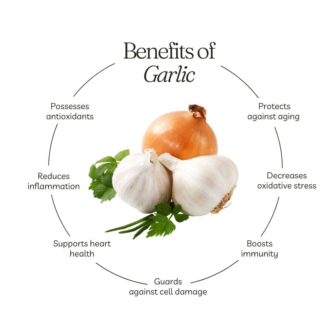 By now I'm sure you know just how much I love garlic! But did you know all the health benefits you can get from including garlic in your diet? Garlic has super powerful antioxidants and sulphur compounds that may help reduce inflammation and protect 