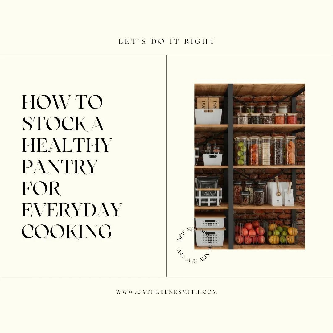 A well-stocked pantry isn&rsquo;t just about aesthetics (although I love a cute glass jar); it&rsquo;s 
about having a reliable backup for your fresh ingredients, making weeknight meals faster, easier 
and more nourishing. So what exactly goes into a
