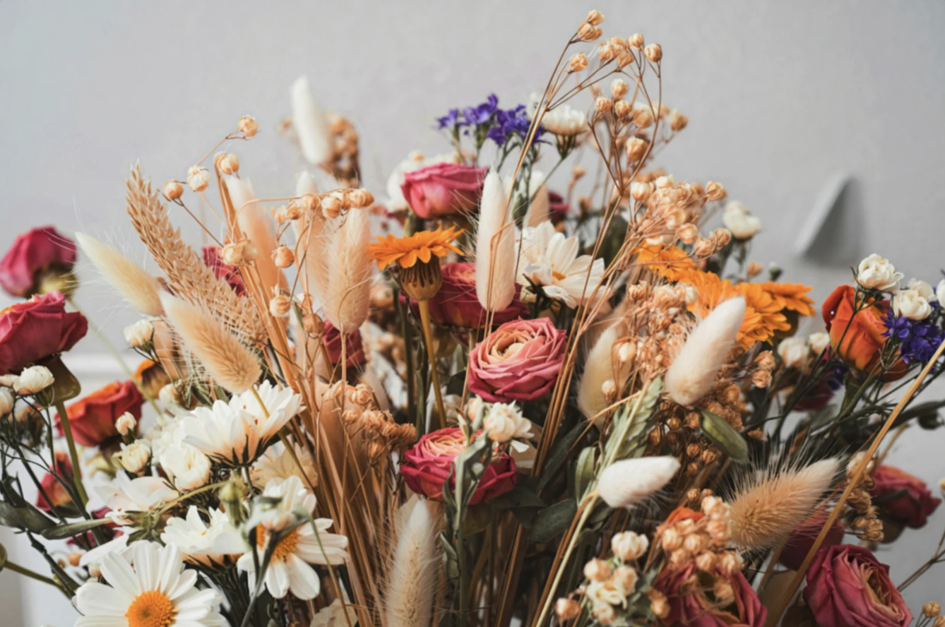 bouquet of dried flowers