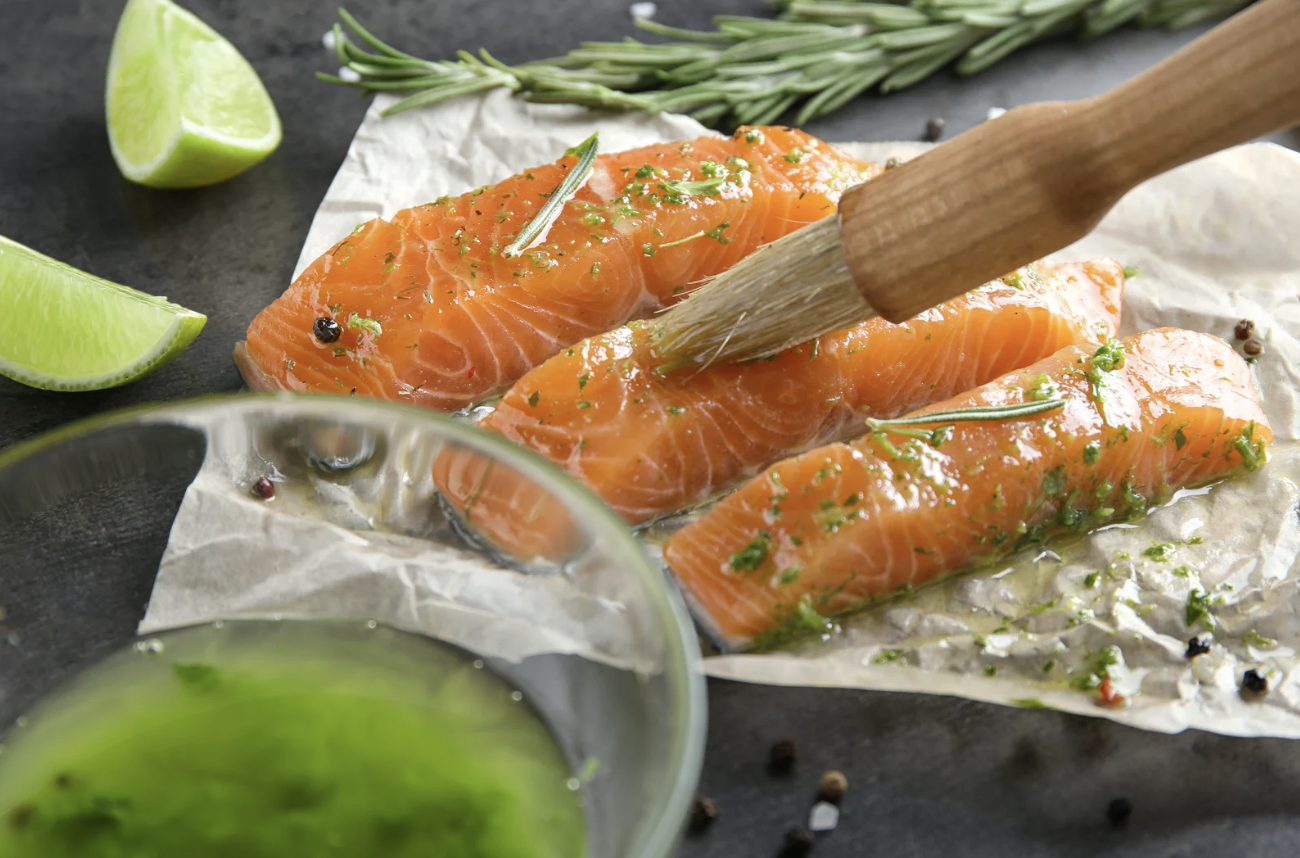 sliced salmon marinated with citrus and herbs