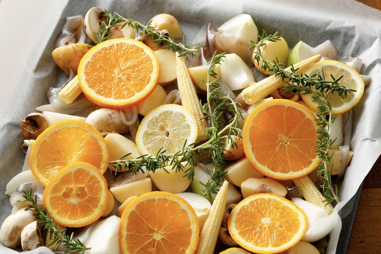citrus and thyme with seafood