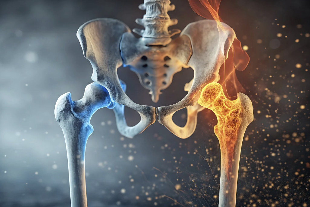 abstract of human hip joints showing inflammation