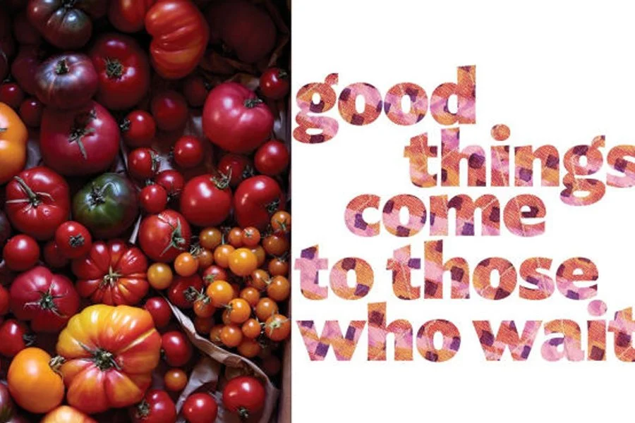 close up of page in good things that says good things come to those who wait