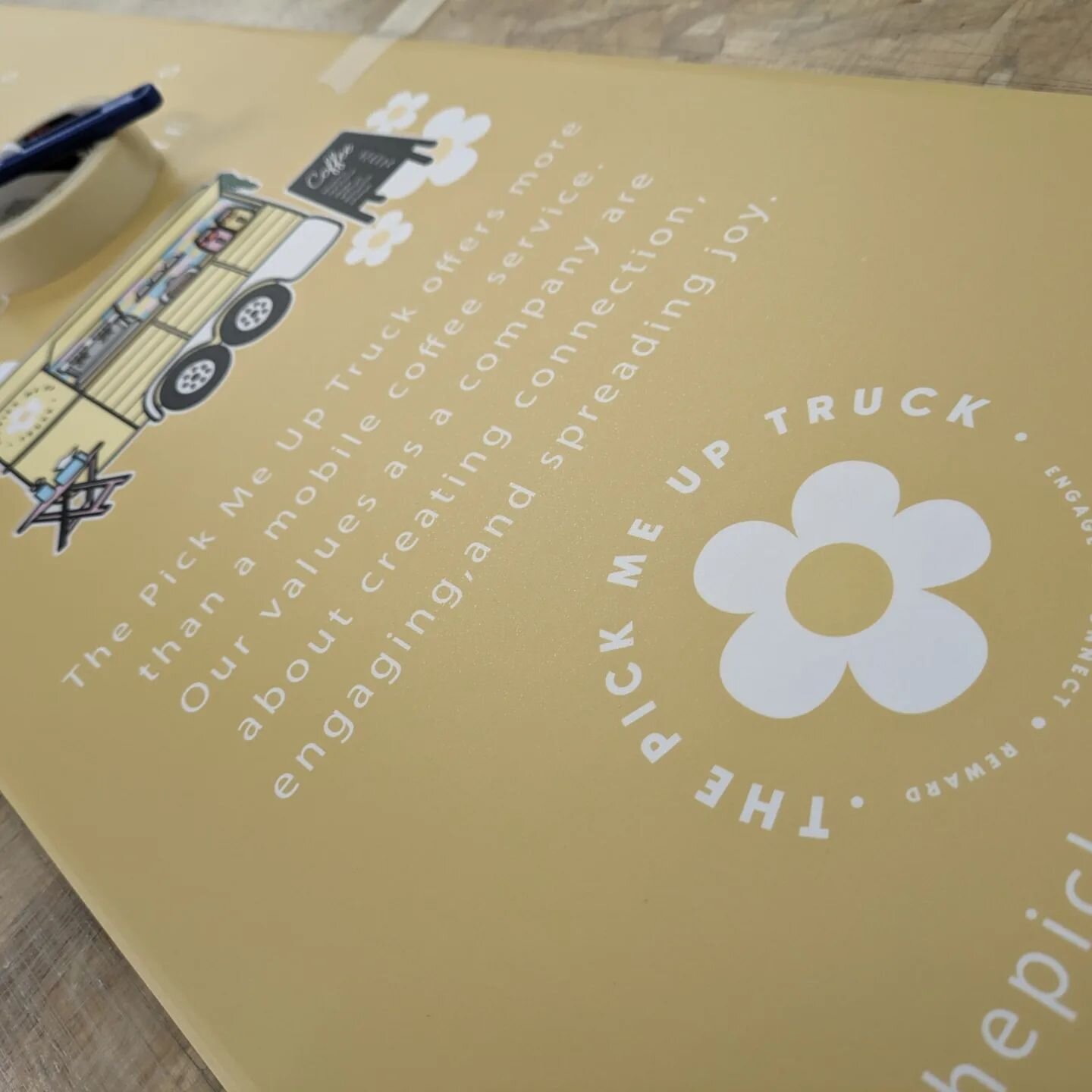 A little peek at the recently completed work for Sally and the team at @thepickmeupco. Serving more than just coffee and cakes - the team are all about creating connections and spreading joy. They could be your next office pop-up! @thepickmeuptruck_ 