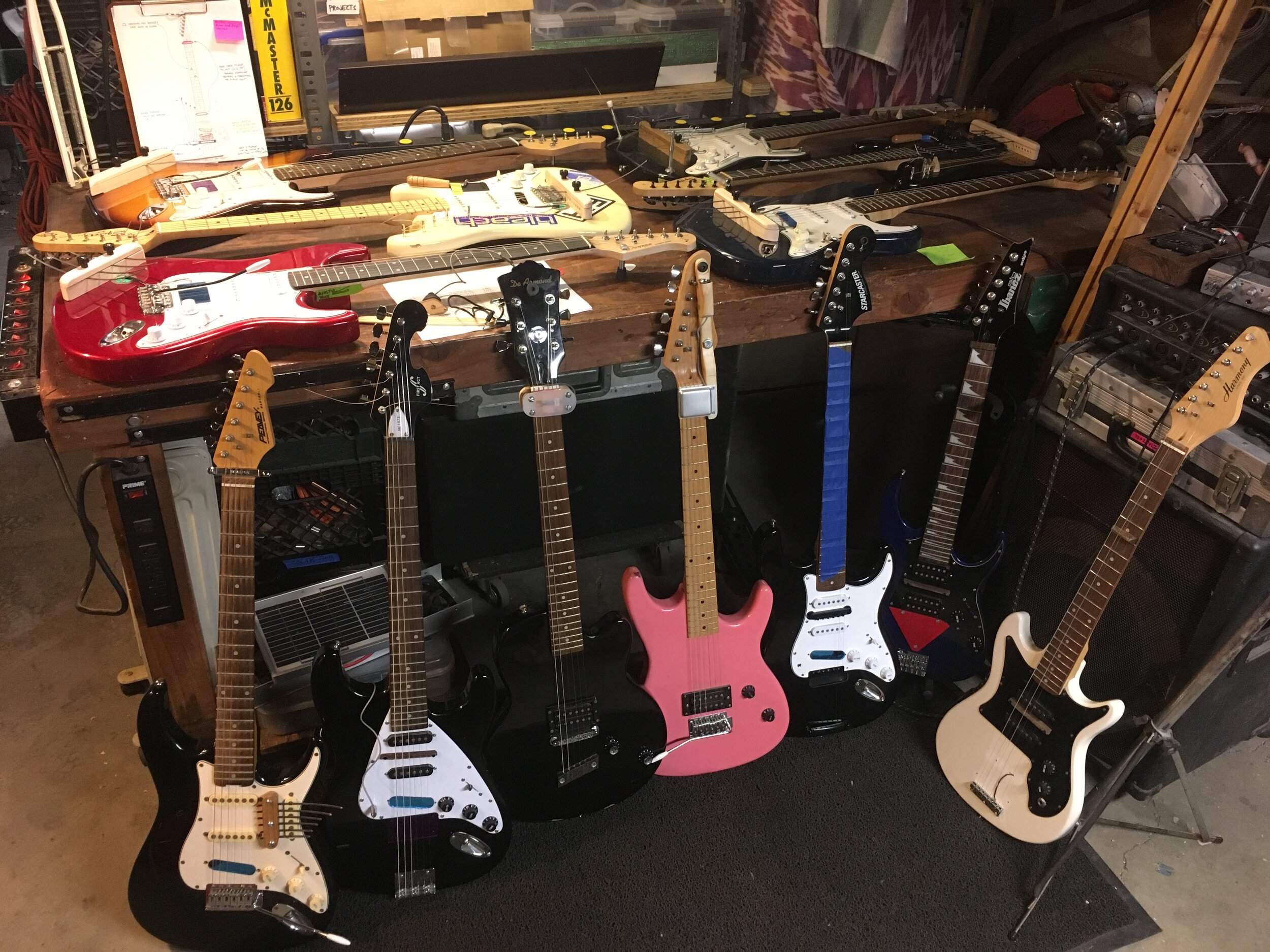 Guitars Before Being Handed to Artists