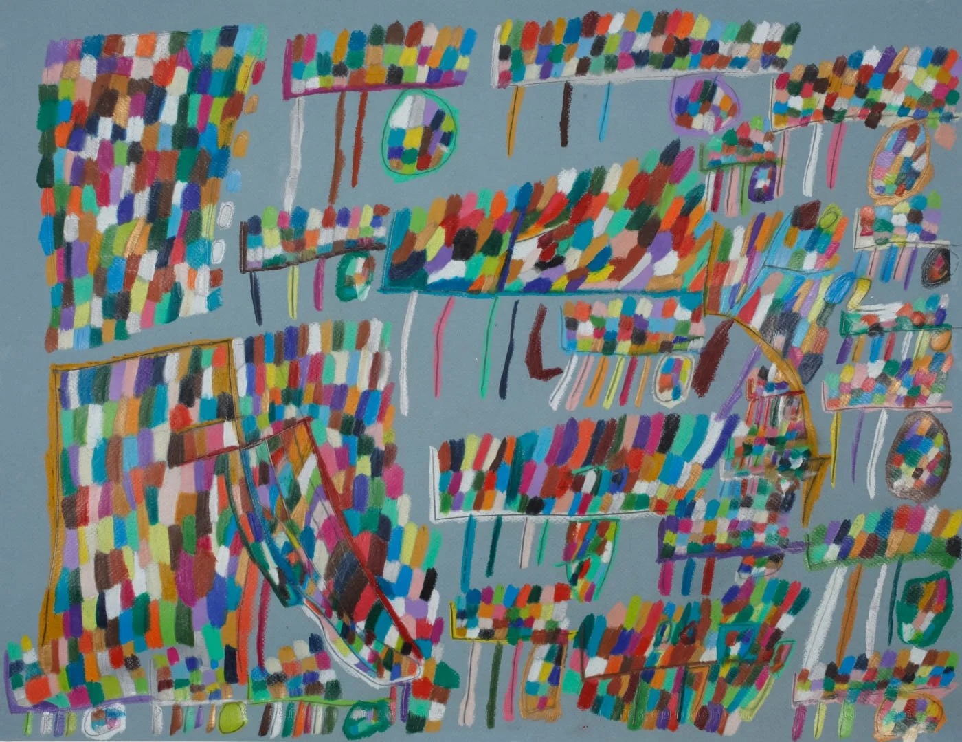   Hung Kei Shiu,   Untitled , ca. 2015, oil pastel and graphite on paper, 19.75 x 25.50 inches. 