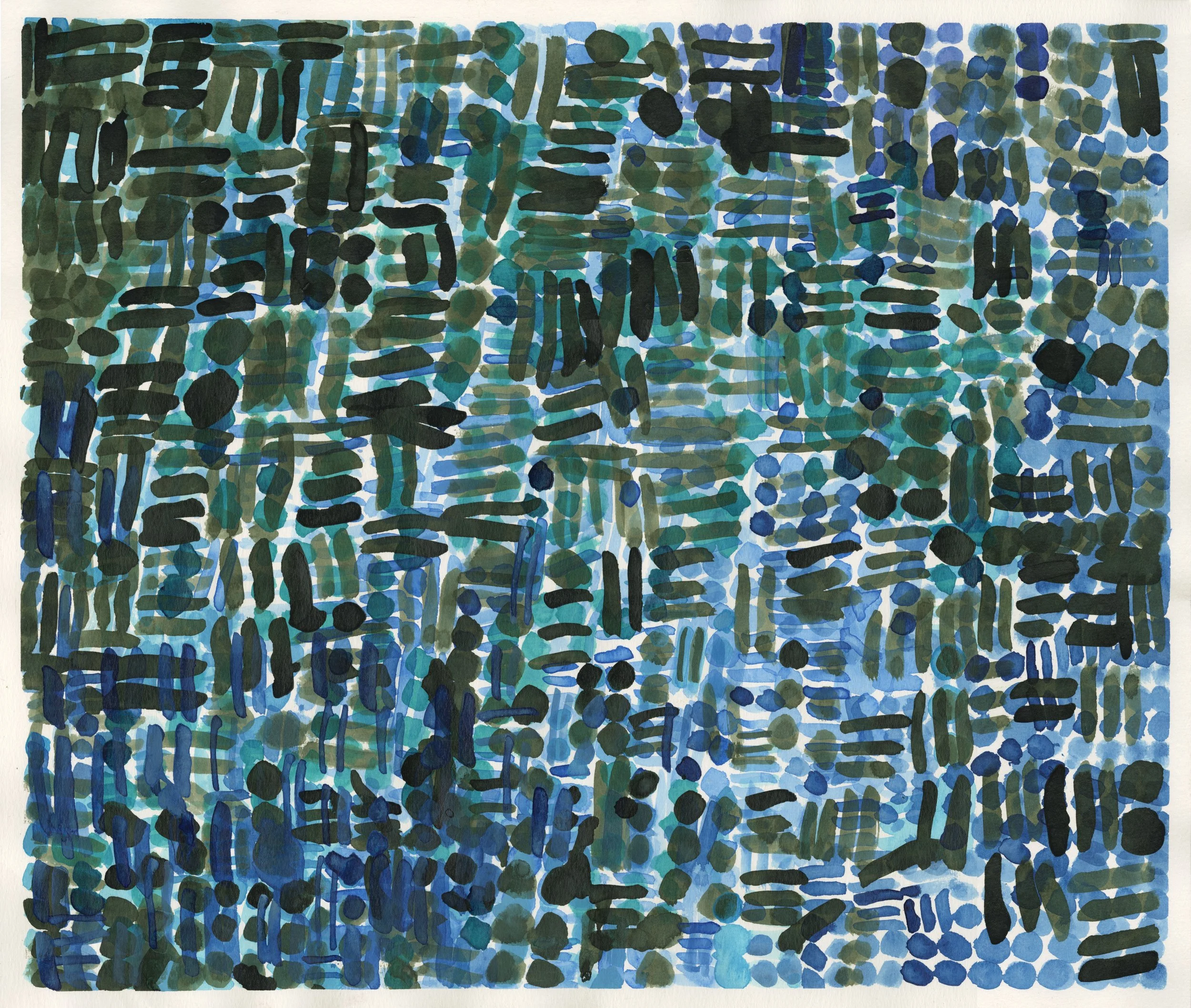   Hung Kei Shiu,   Untitled , ca. 2023, ink and watercolor on paper, 17.75 x 21 inches. 