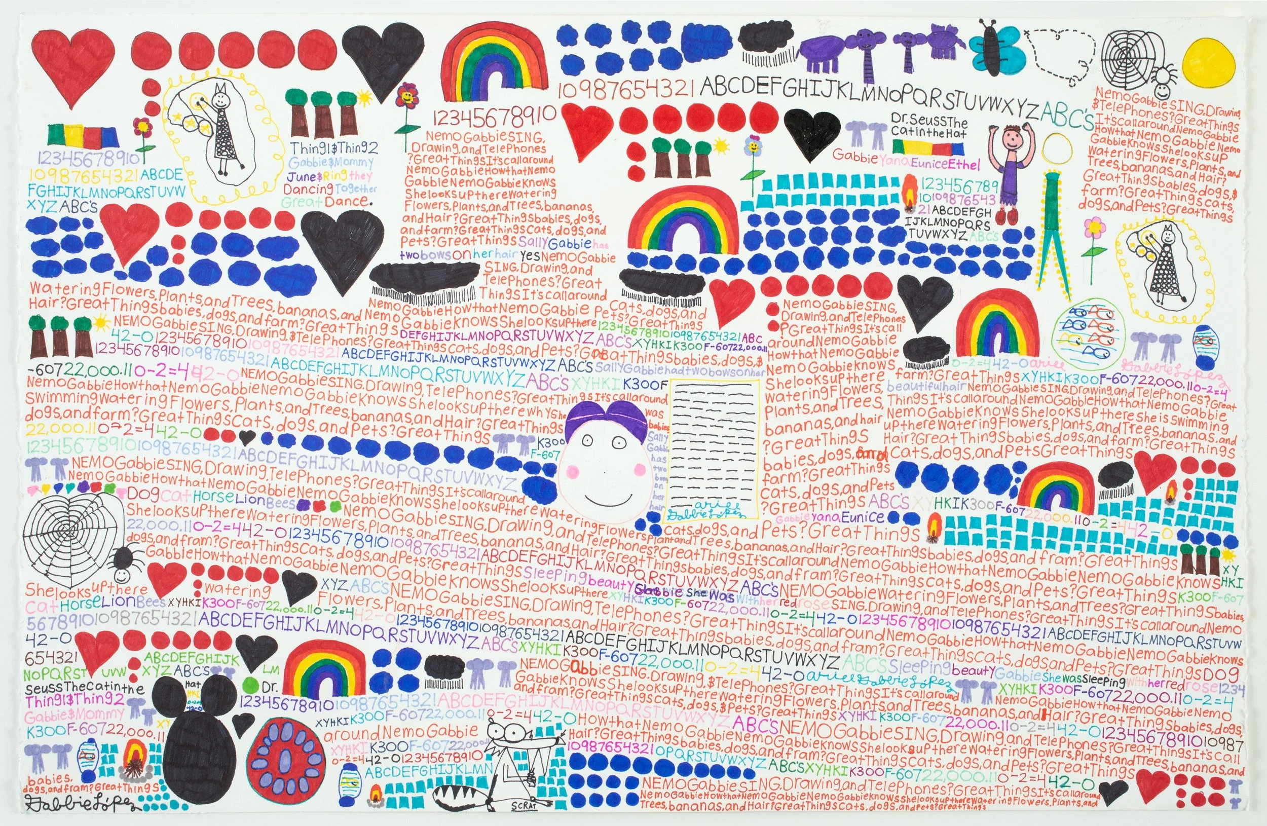   Gabbie Lopez    My Story,  2023  ink on paper  14.5 x 22.25 in 
