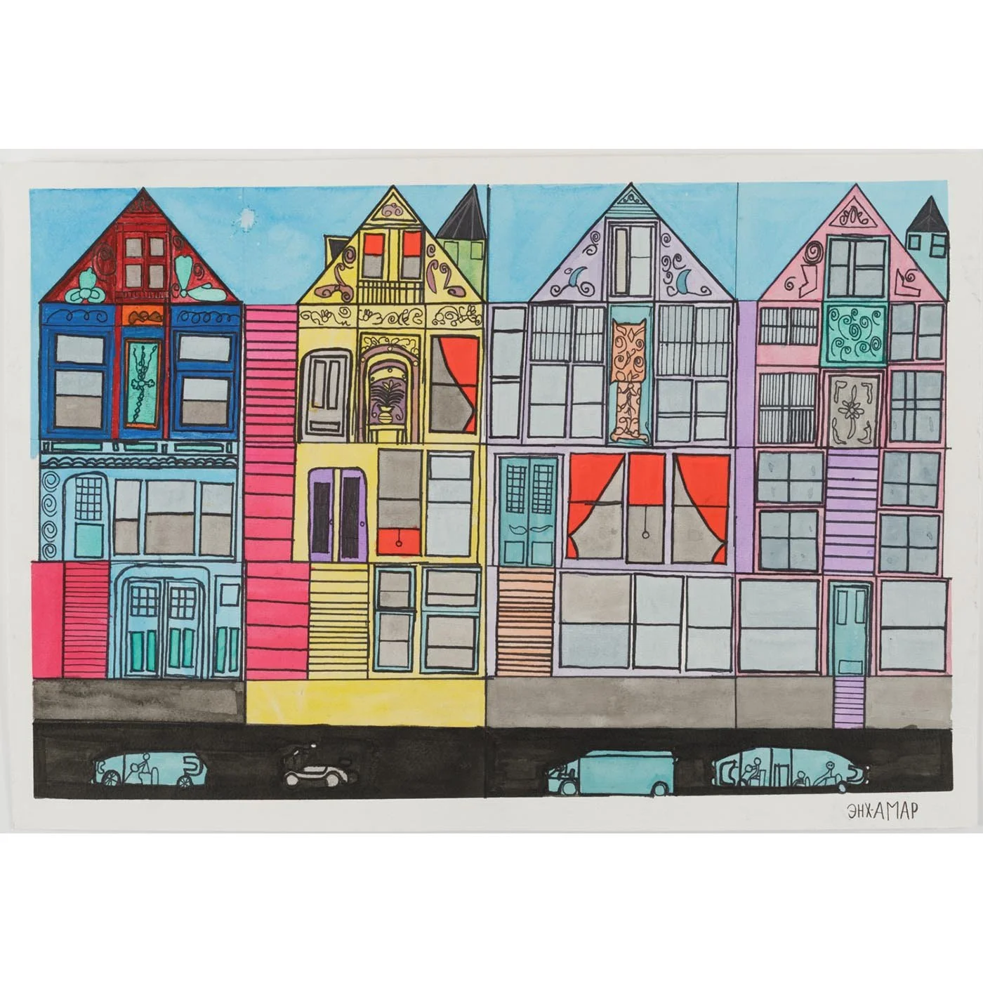Four Seasons Houses by Enkh-Amar Shagdarguntev, 2025 (Framed)