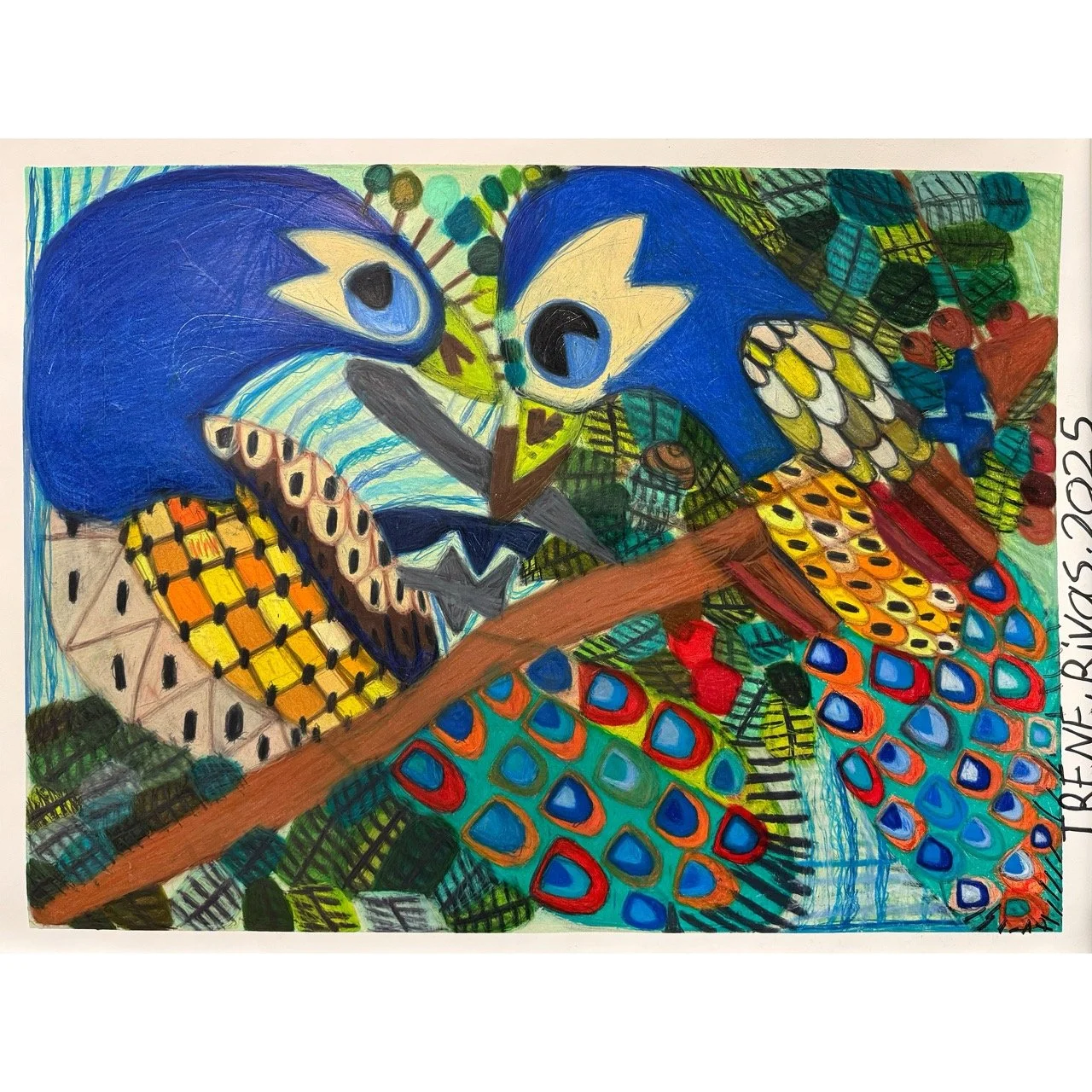 Two Peacocks by Irene Rivas