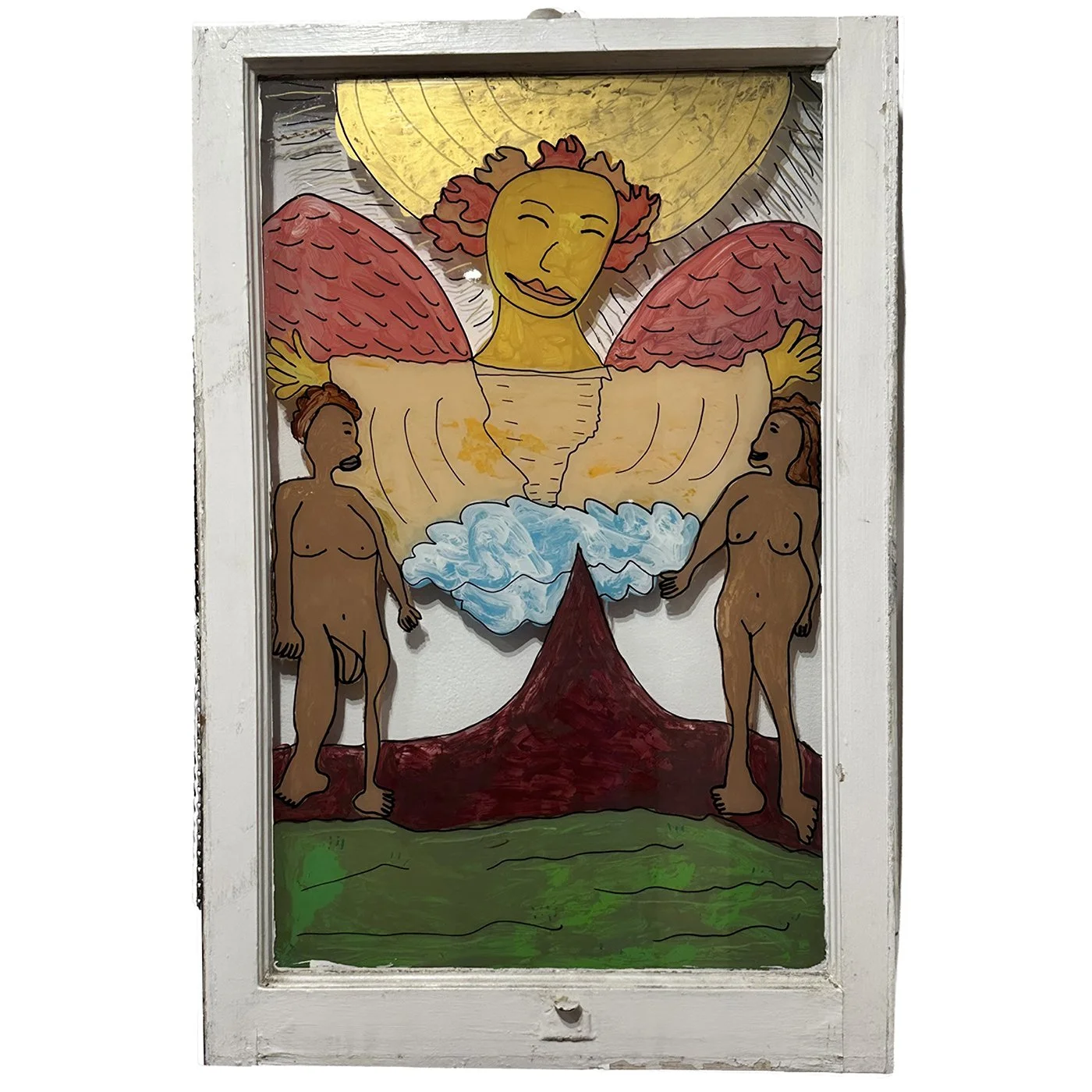 Untitled by Jesus Huezo (Framed Glass Window)