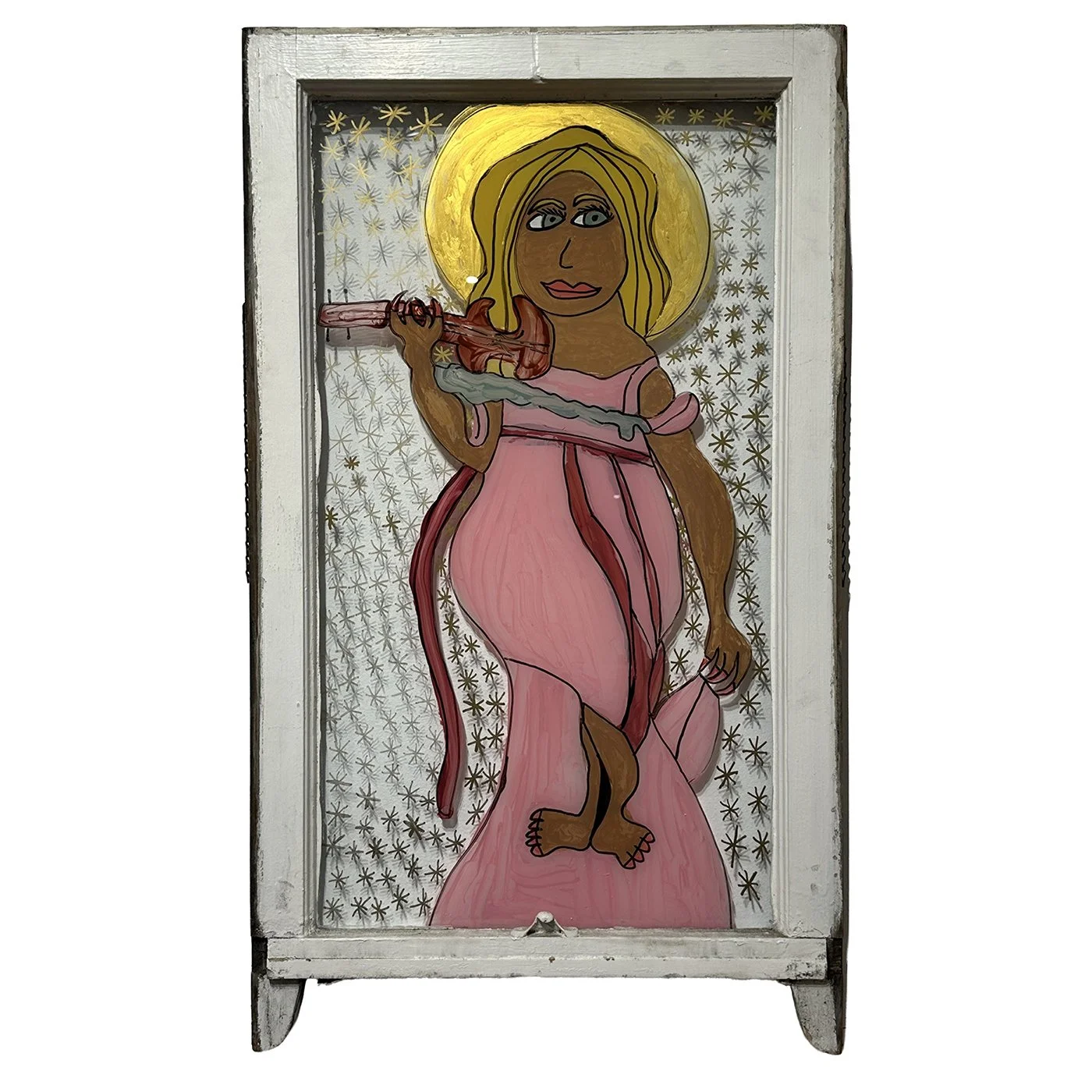 Untitled by Jesus Huezo (Framed Glass Window)