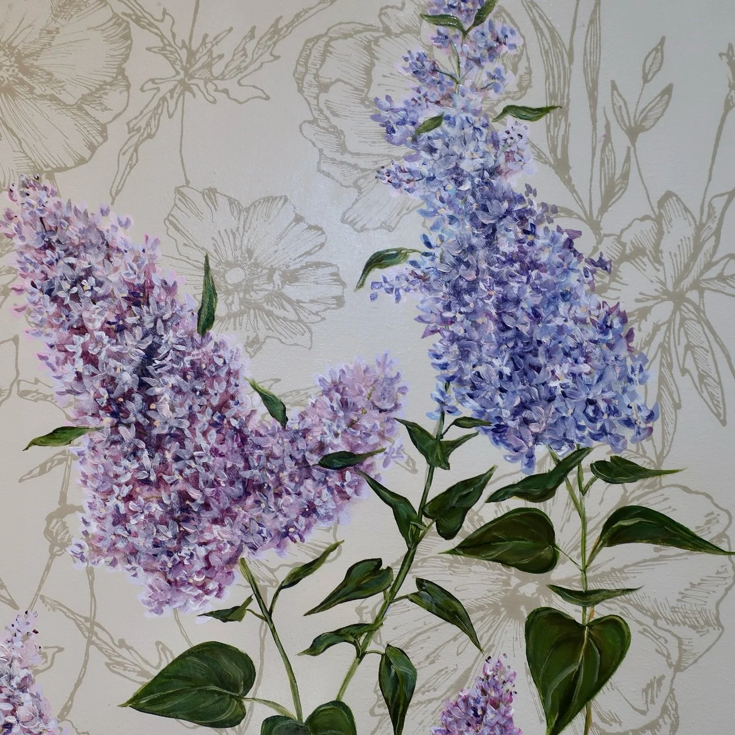 Lynne Miller loves how the play of light and layering with encaustic painting allows the artist to present delicate details that have a fragile essence.  However, there is an unpredictability of the molten wax that the artist must work with to allow 