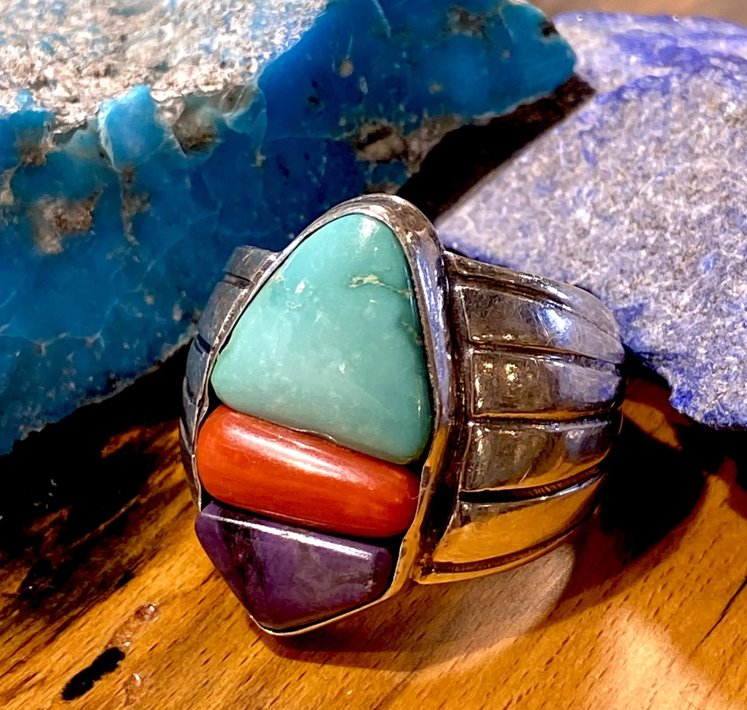 R21 - Men's Fox Tri-Stone Ring by Jon Kell