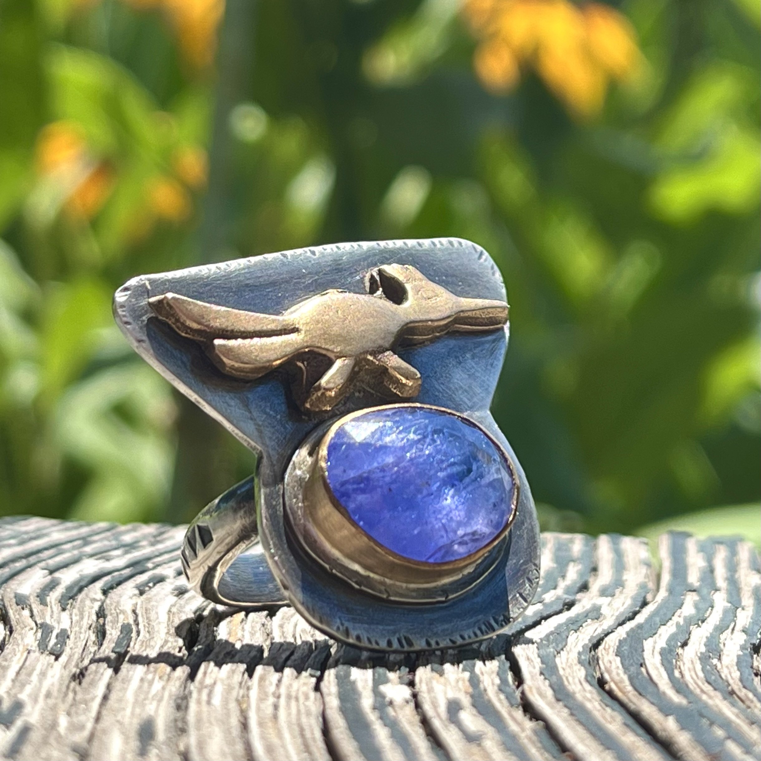Tanzanite Roadrunner Talisman Ring by Amy Sabatier