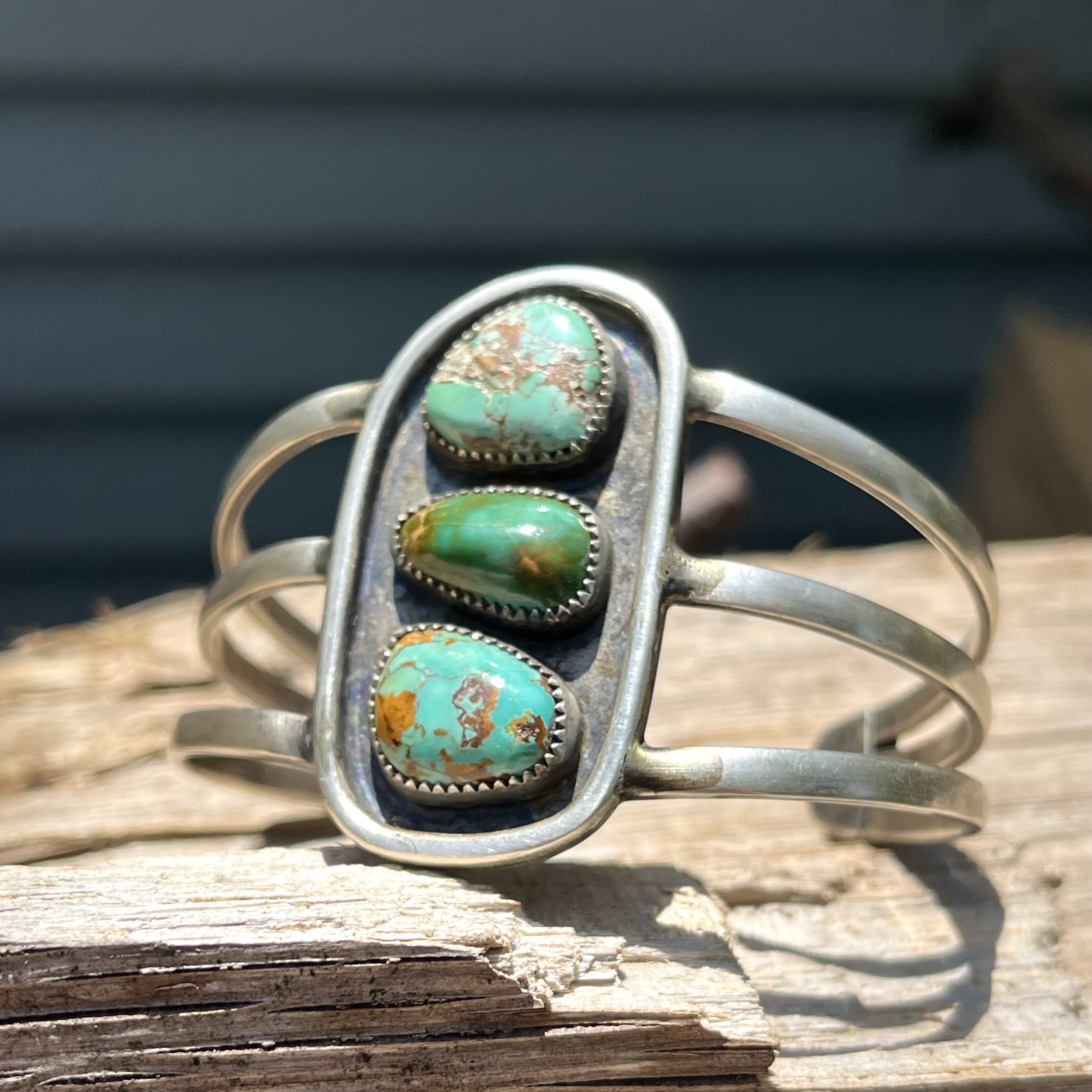 C34 - Triple Royston Turquoise Cuff by John Kell