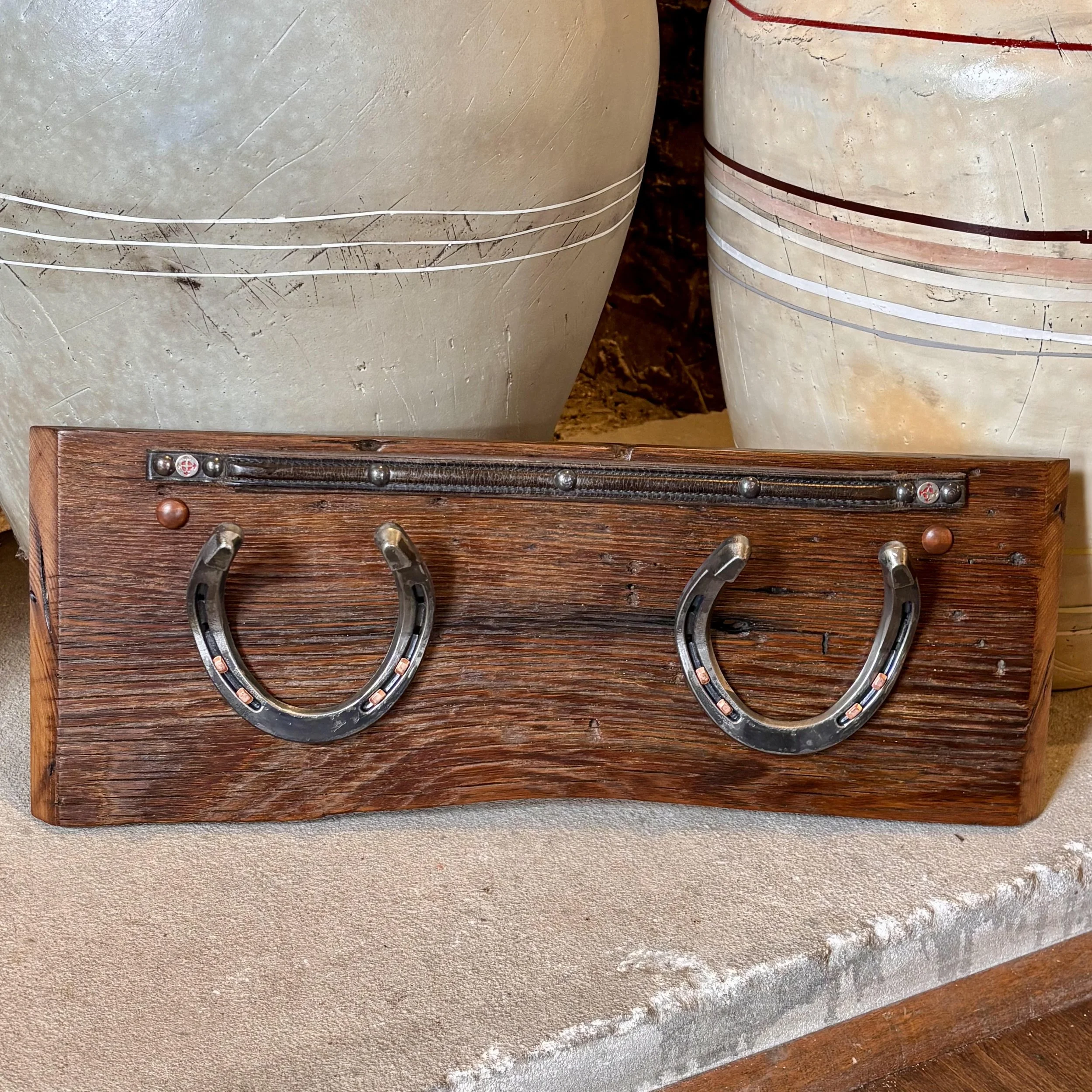 R26020 American Chestnut Double Horseshoe Rack by Scott Kentner