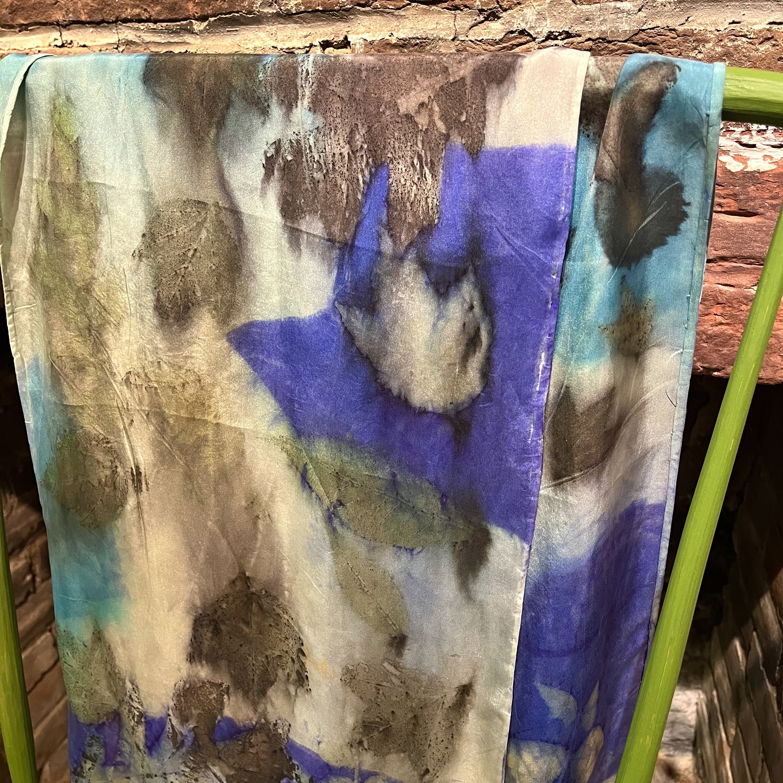 A280 - Cadet Blue, Aqua, and Pearl Scarf by Ann Hurley