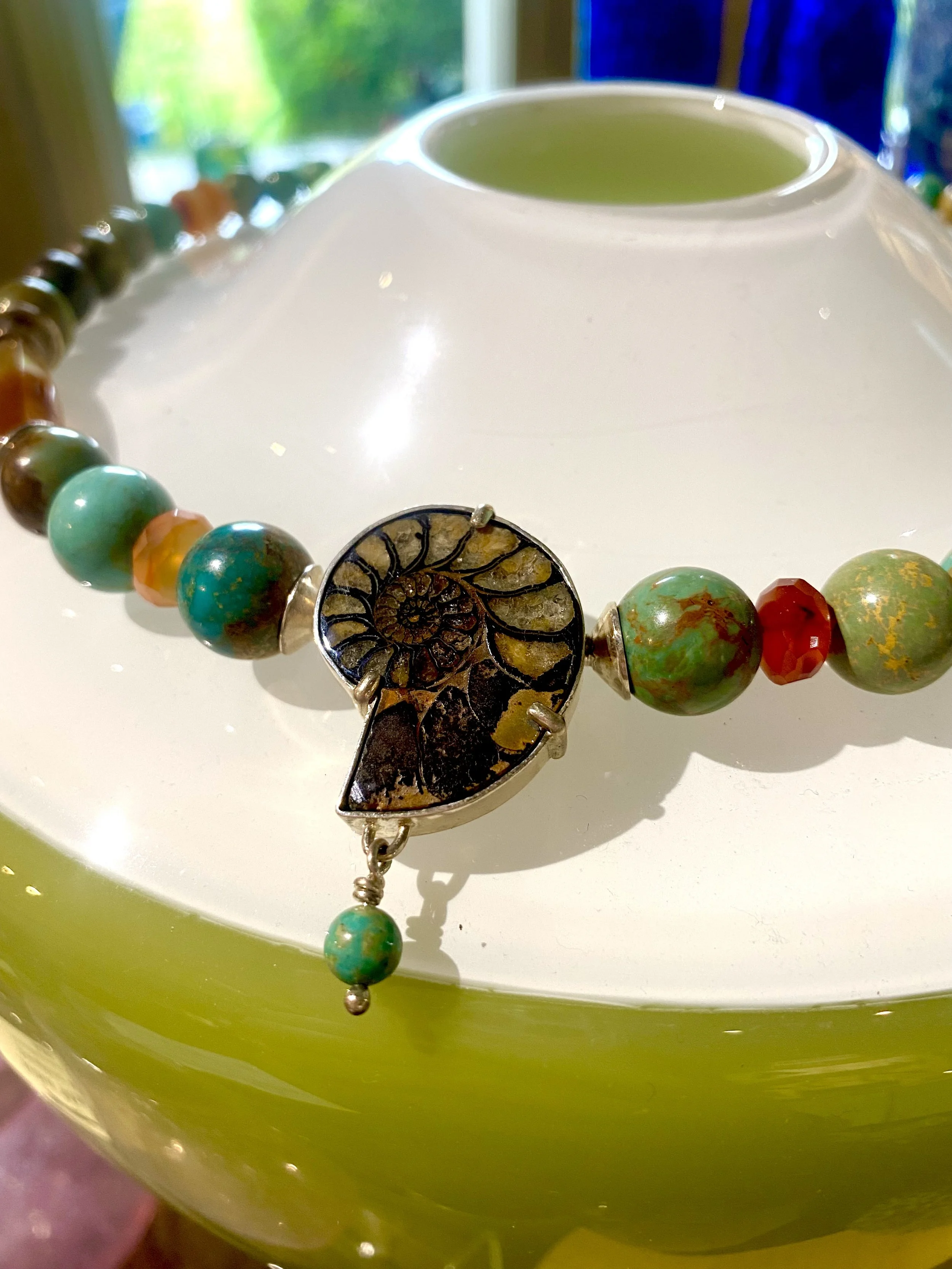 N111 Ammonite Necklace by Melinda Pate