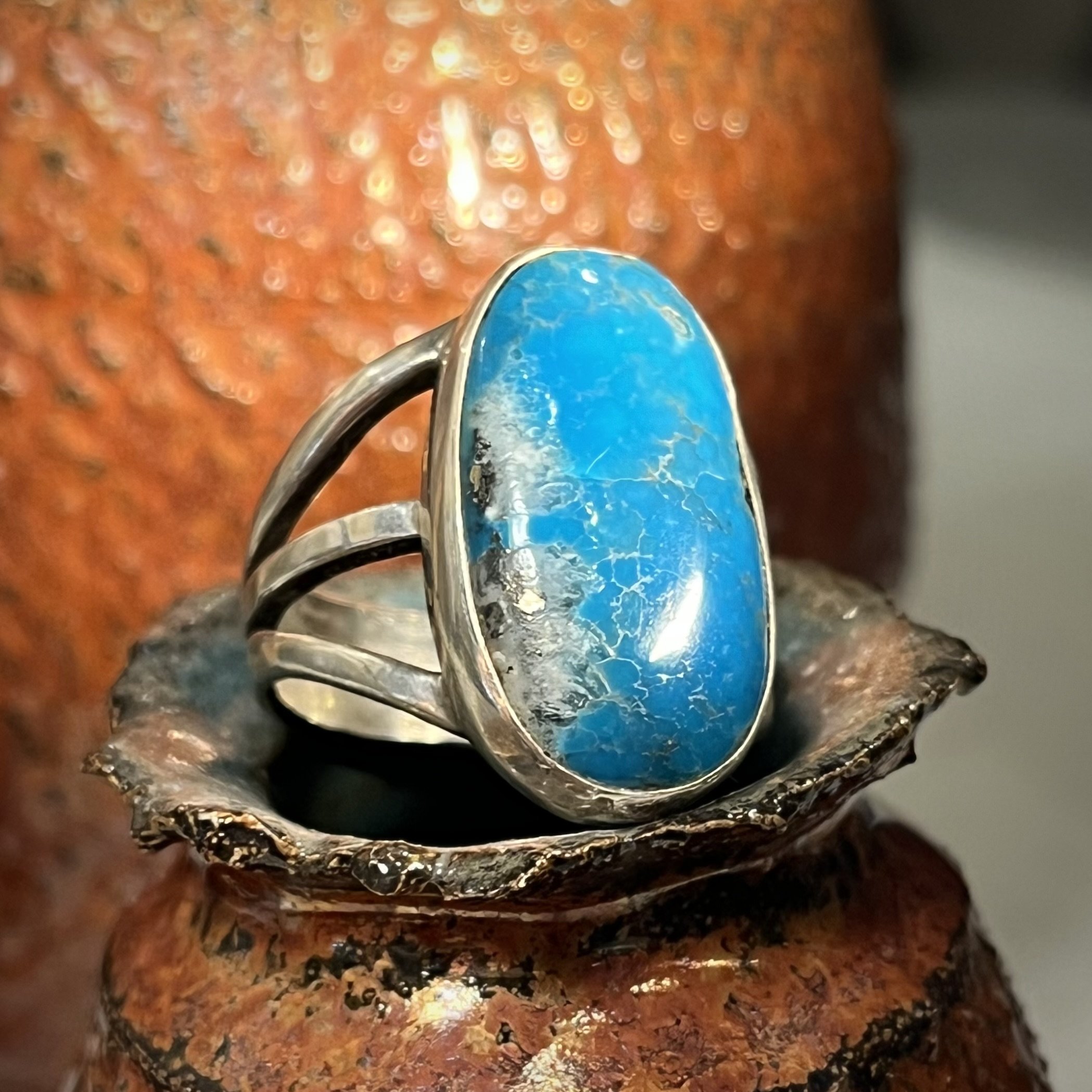 R49 Kingman Turquoise Ring by Jon Kell