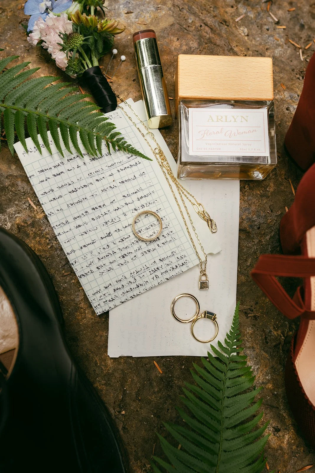 Flat Lay Wedding Detail Photos