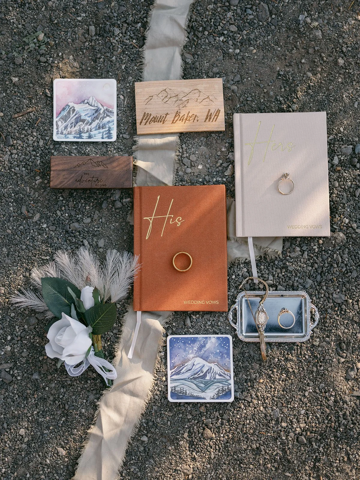 Flat Lay Wedding Detail Photos