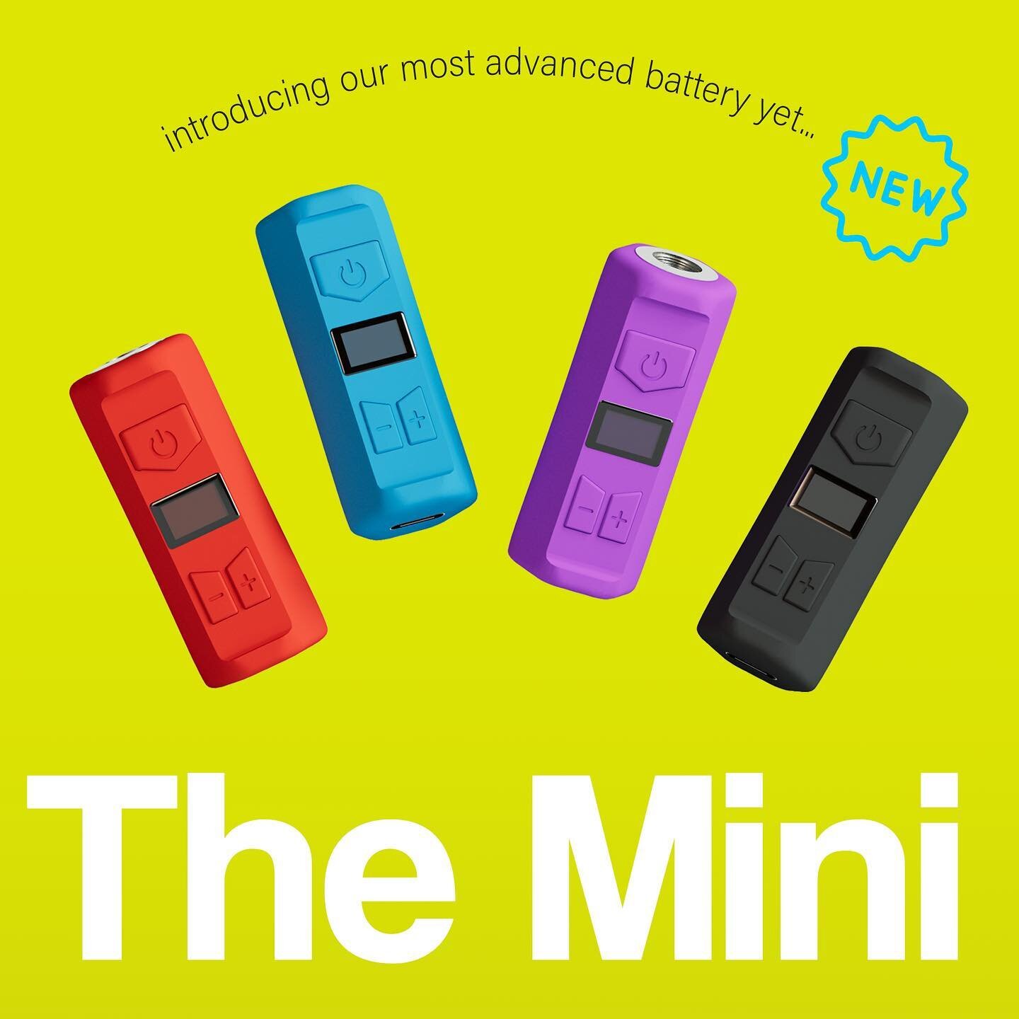 Introducing the all new, tiny yet powerful, Mini Battery! 
This advanced + compact battery features a brand new digital display for even more user customization options including a wider range of heat settings and a faster pre-heat function. Availabl